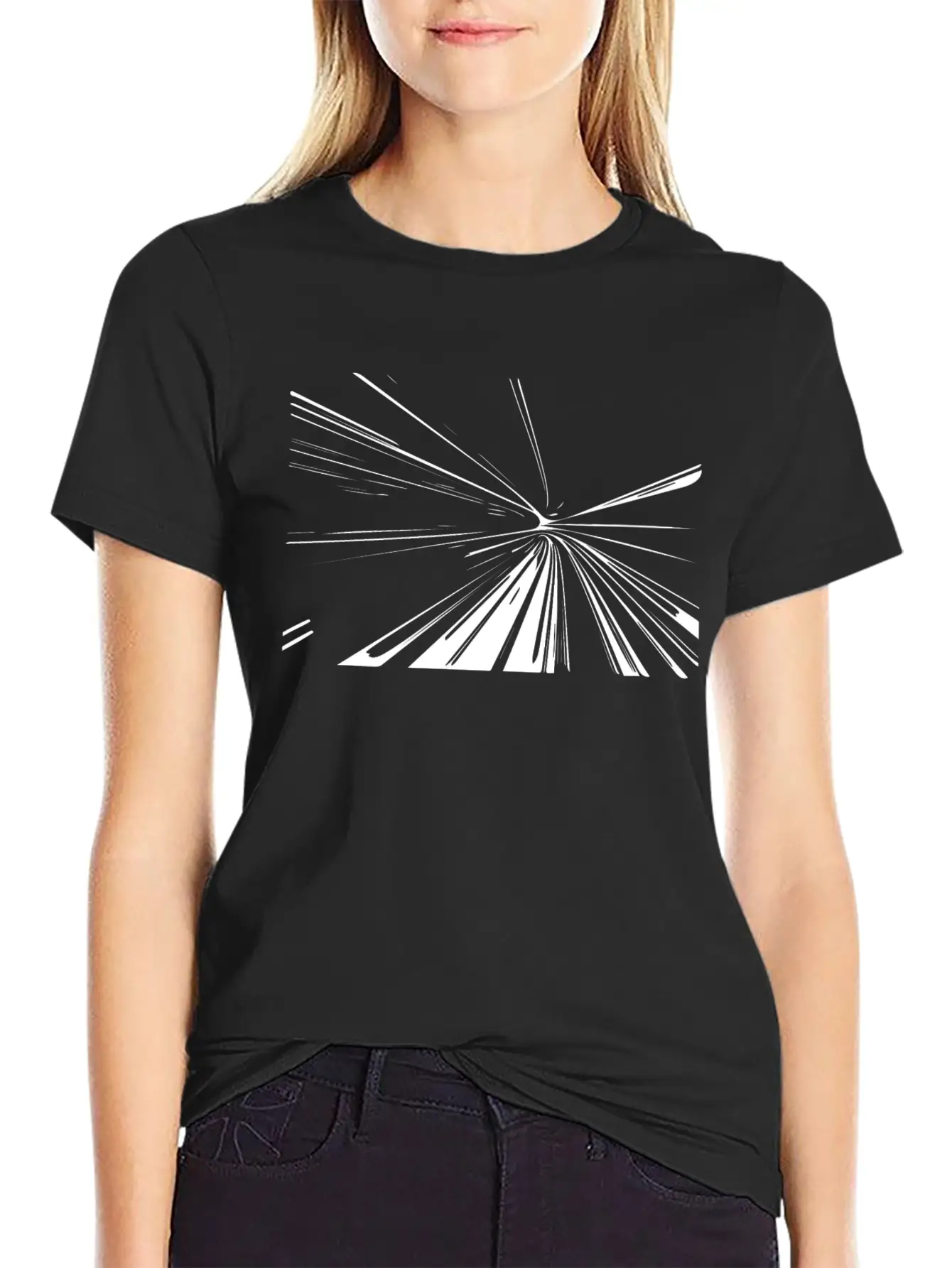 Vector Lines Splash Unique & Unusual Lightweight Cotton T-Shirt – Daily Comfort Graphic Shirt