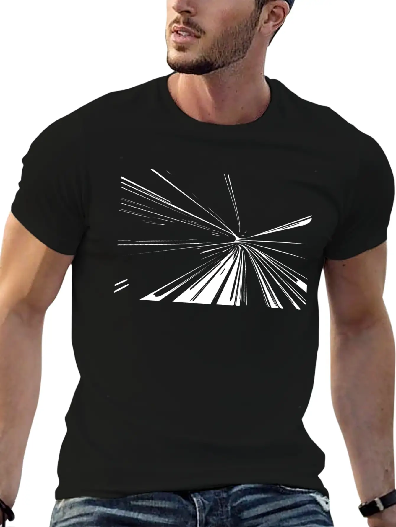Vector Lines Splash Unique & Unusual Lightweight Cotton T-Shirt – Daily Comfort Graphic Shirt