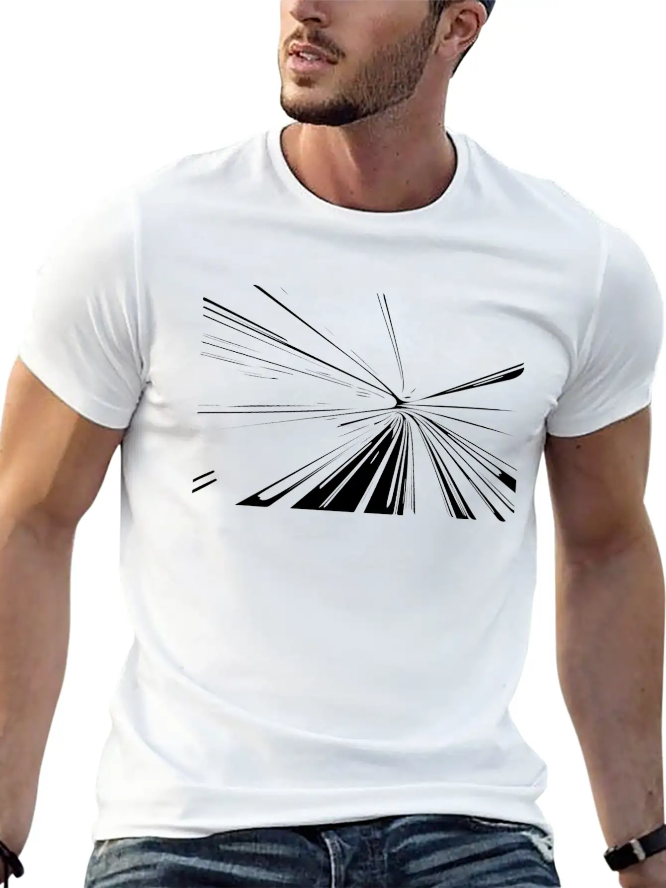 Vector Lines Splash Unique & Unusual Lightweight Cotton T-Shirt – Daily Comfort Graphic Shirt