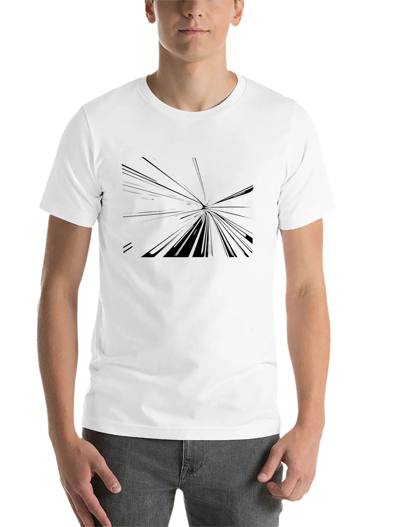 Vector Lines Splash Unique & Unusual Lightweight Cotton T-Shirt – Daily Comfort Graphic Shirt