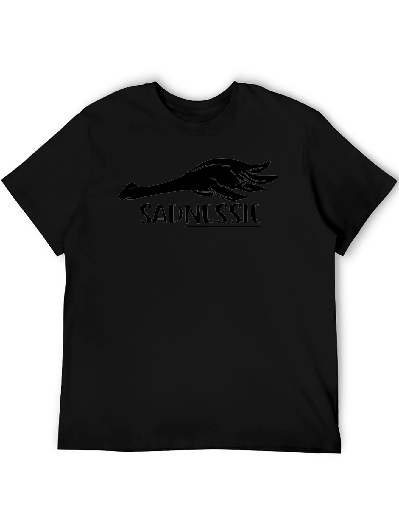 Sadnessie Black Graphic Tee - Loch Ness Monster Inspired