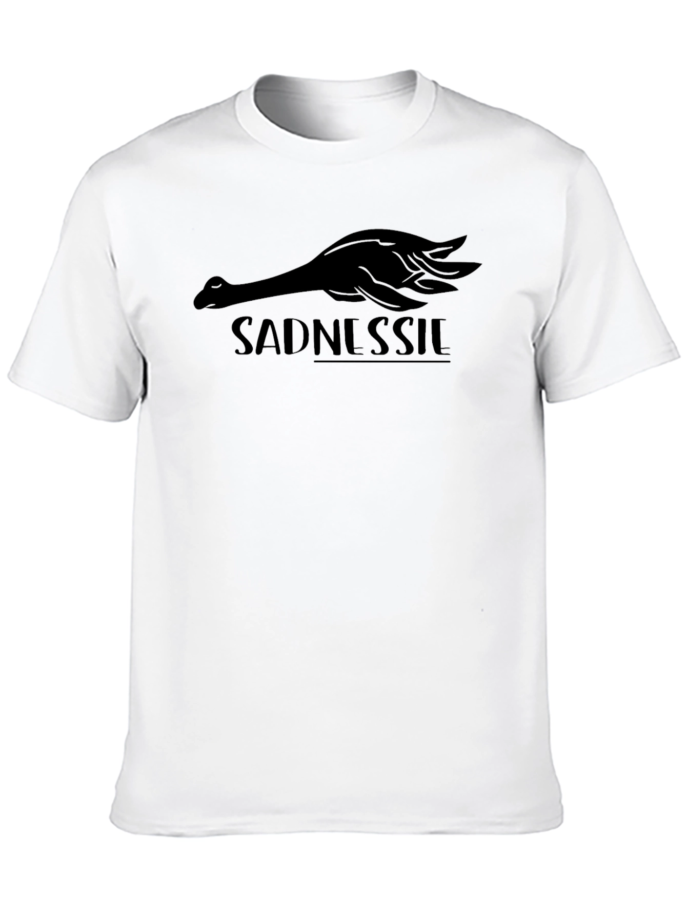 Sadnessie Black Graphic Tee - Loch Ness Monster Inspired