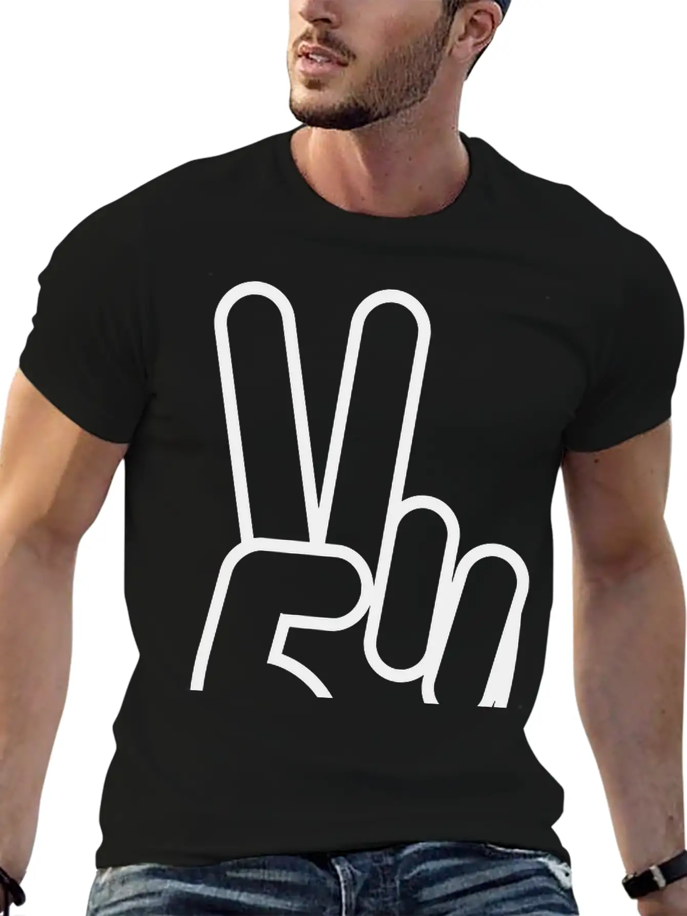 Victory_hand__f1 Lightweight Cotton T-Shirt – Daily Comfort Graphic Shirt