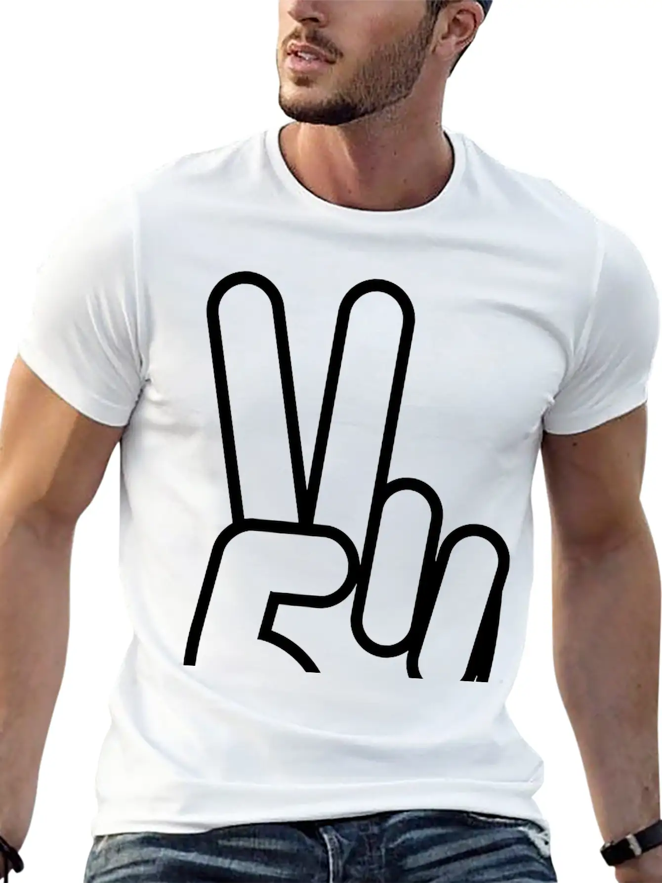 Victory_hand__f1 Lightweight Cotton T-Shirt – Daily Comfort Graphic Shirt
