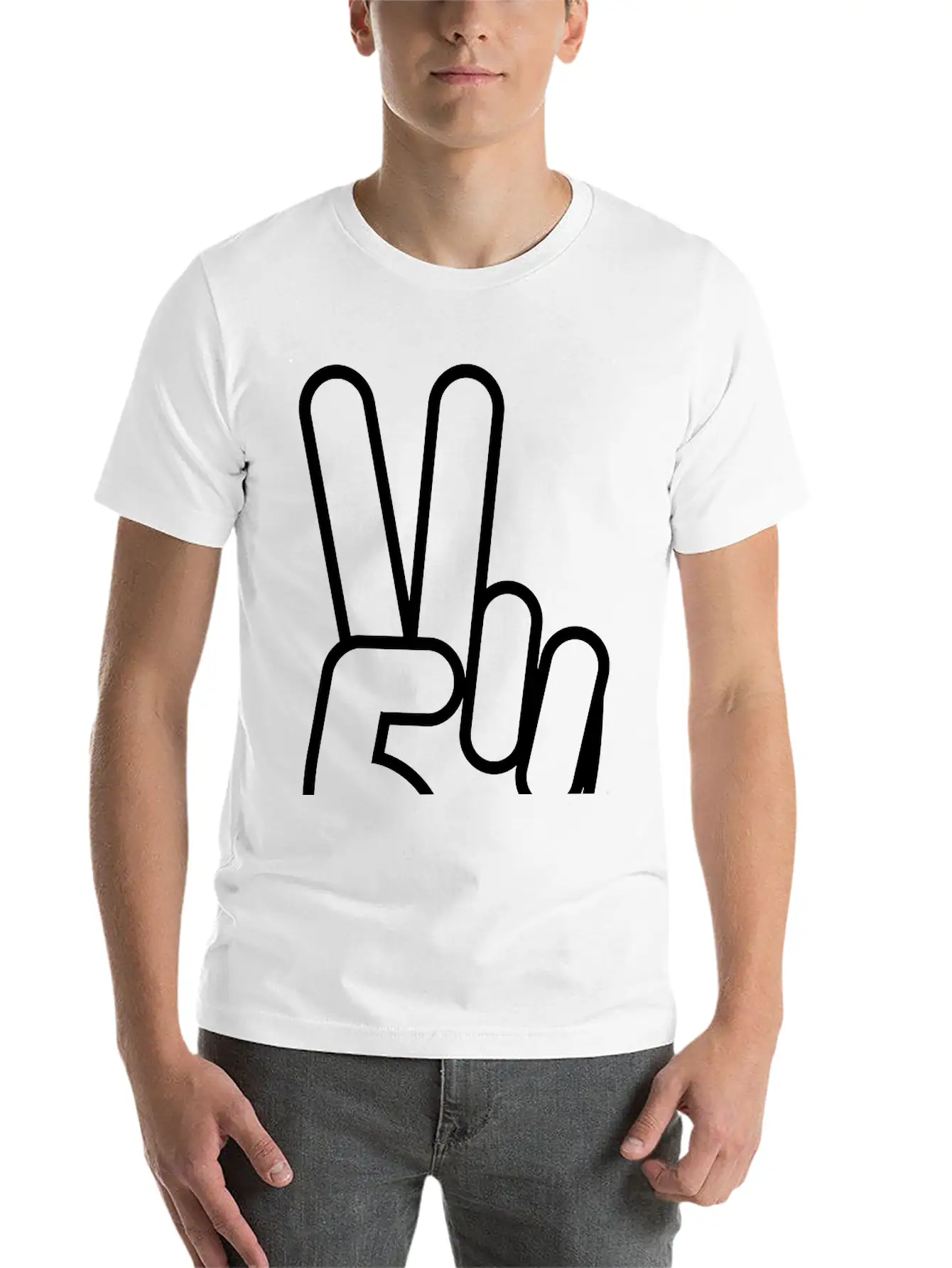 Victory_hand__f1 Lightweight Cotton T-Shirt – Daily Comfort Graphic Shirt