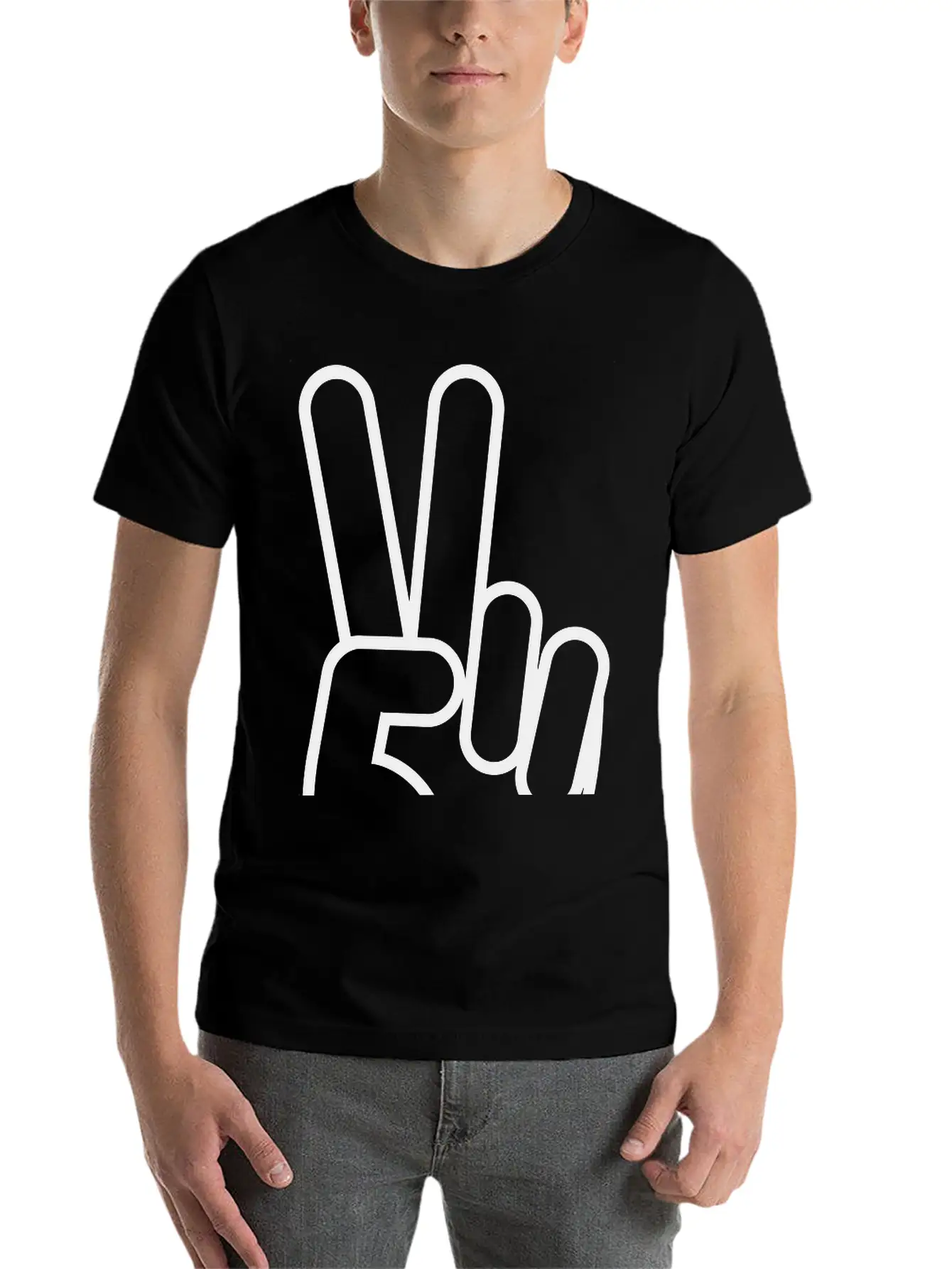 Victory_hand__f1 Lightweight Cotton T-Shirt – Daily Comfort Graphic Shirt