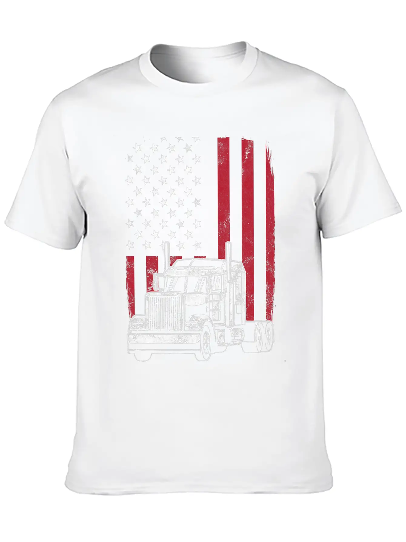 Vintage Trucker USA American Flag Truck Driver Lightweight Cotton T-Shirt – Daily Comfort Graphic Shirt