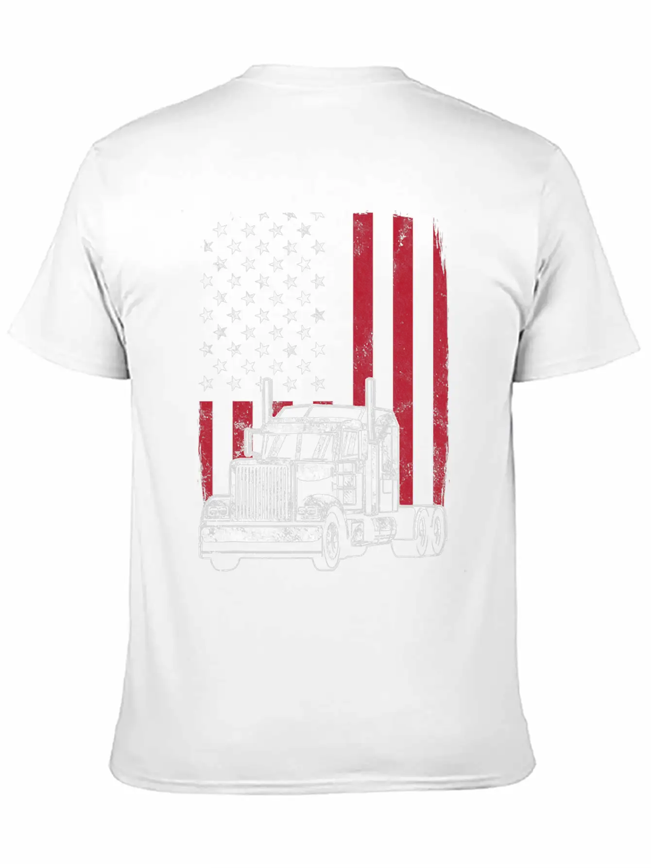 Vintage Trucker USA American Flag Truck Driver Lightweight Cotton T-Shirt – Daily Comfort Graphic Shirt