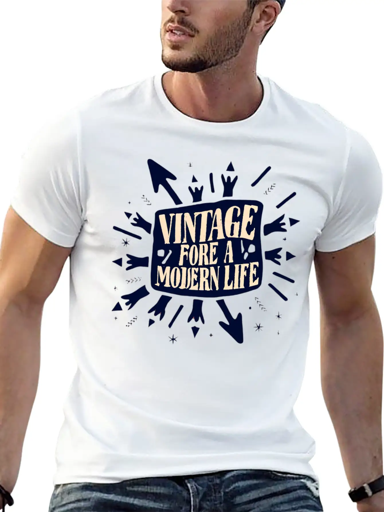 Vintage Vibe For A Modern Llife Lightweight Cotton T-Shirt – Daily Comfort Graphic Shirt