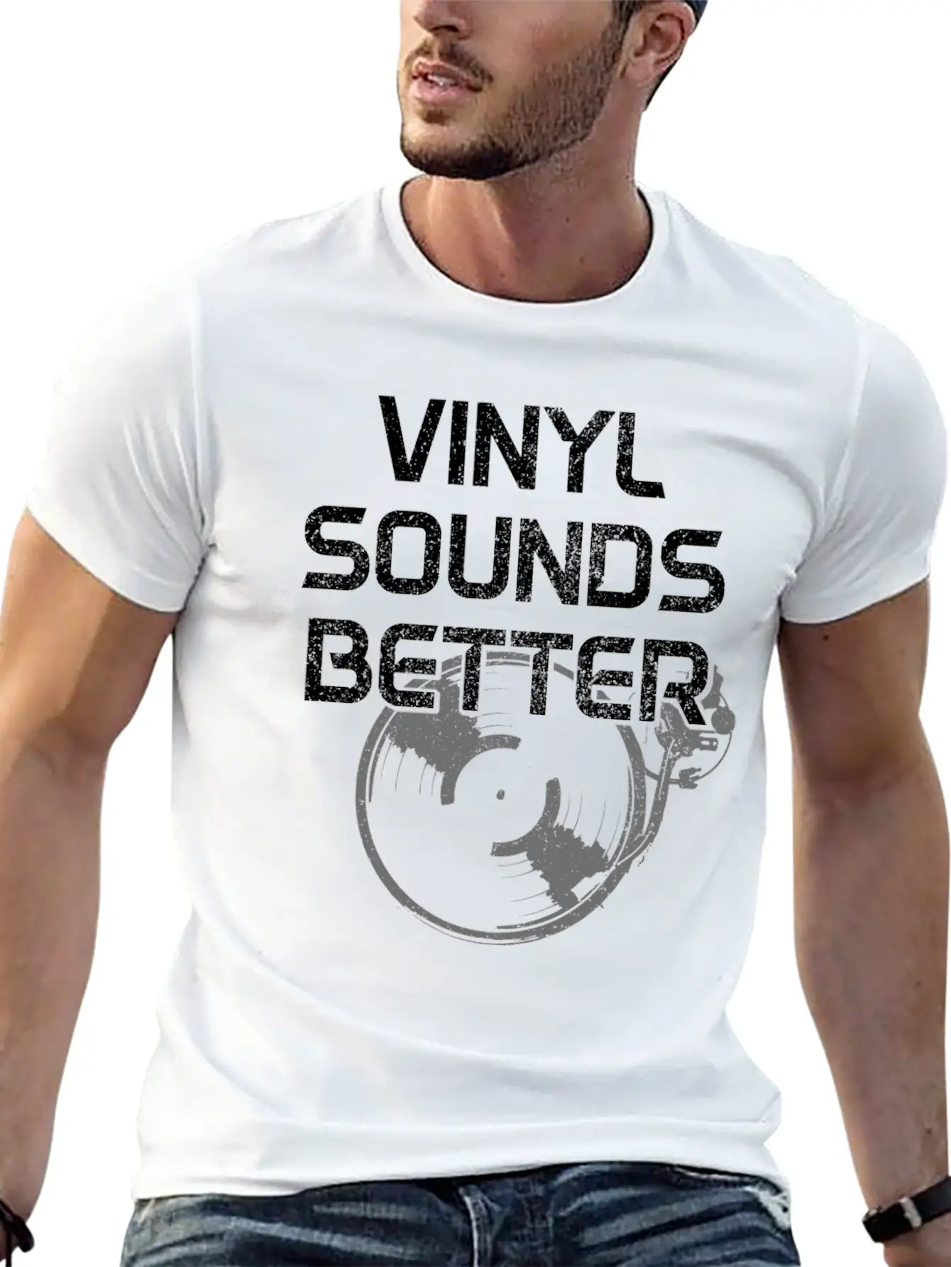 Vinyl Record Collector Music DJ Gift Lightweight Cotton T-Shirt – Daily Comfort Graphic Shirt