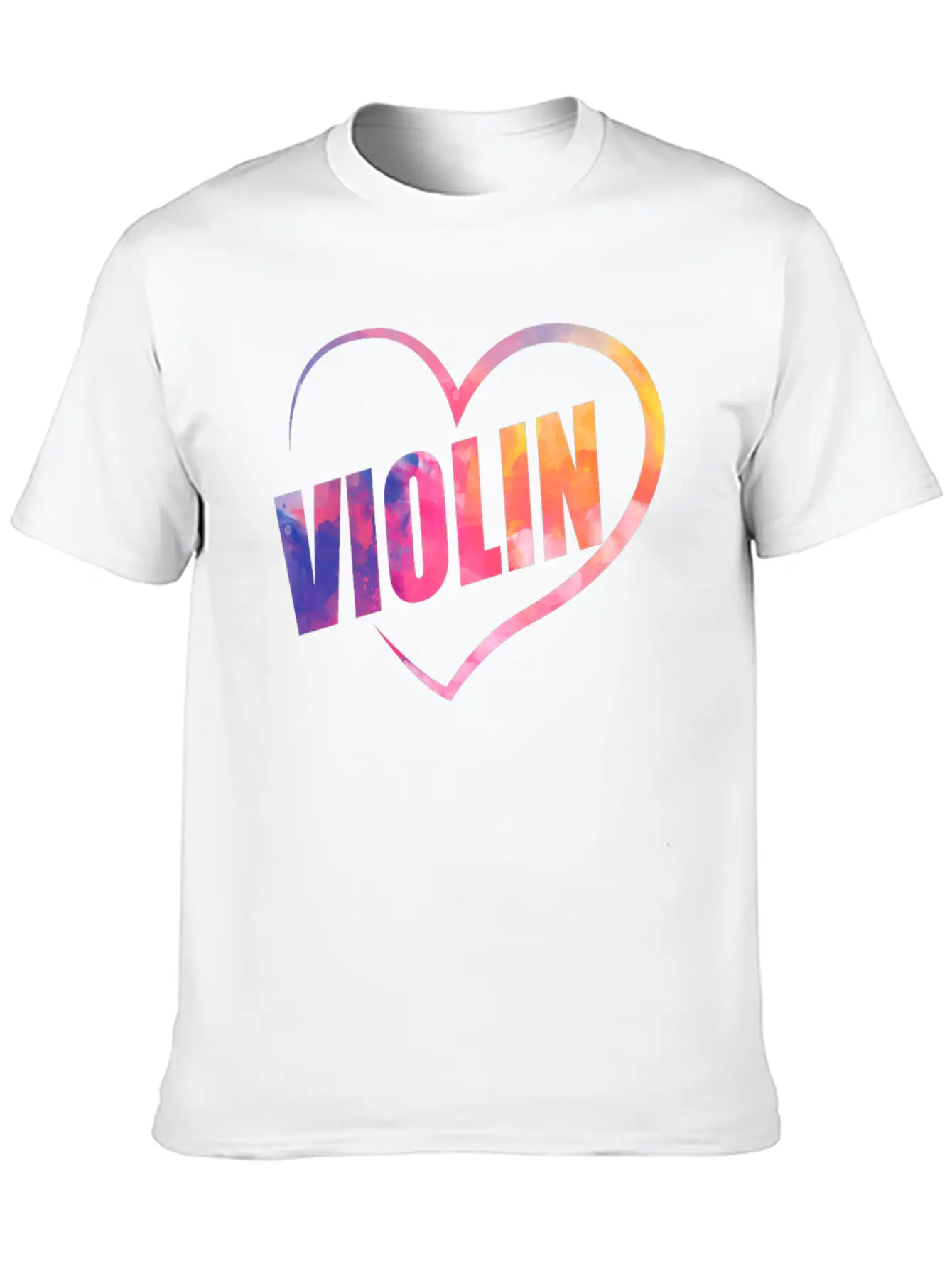 Violin Violinist Heart Watercolor Lightweight Cotton T-Shirt – Daily Comfort Graphic Shirt