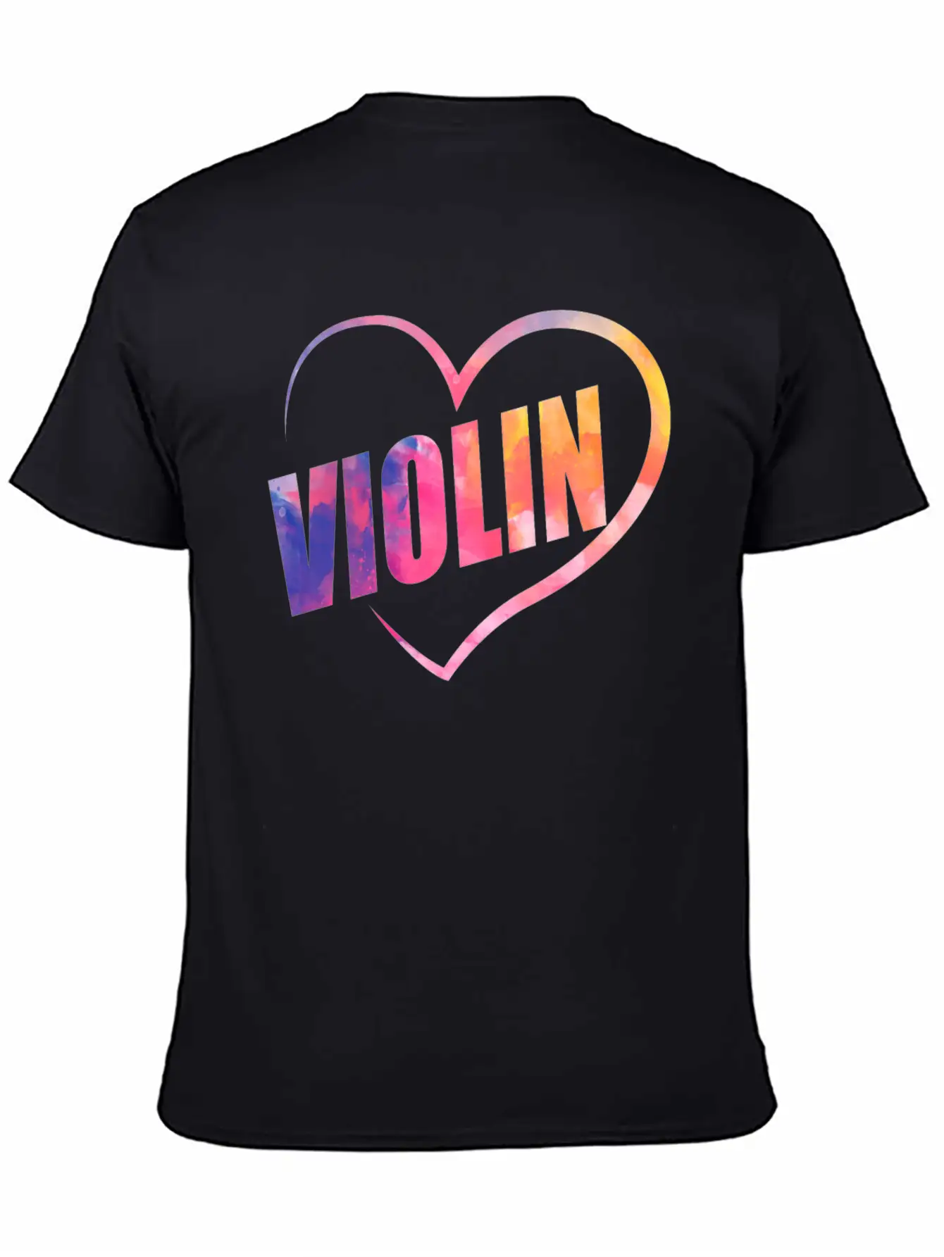 Violin Violinist Heart Watercolor Lightweight Cotton T-Shirt – Daily Comfort Graphic Shirt