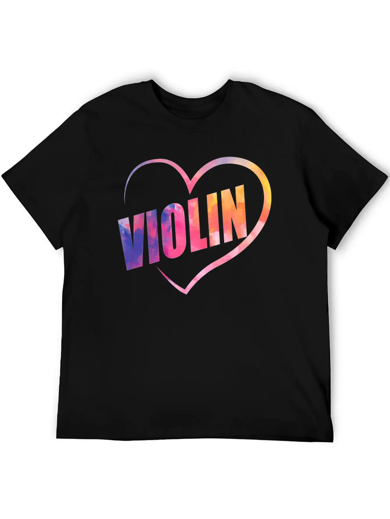 Violin Violinist Heart Watercolor Lightweight Cotton T-Shirt – Daily Comfort Graphic Shirt