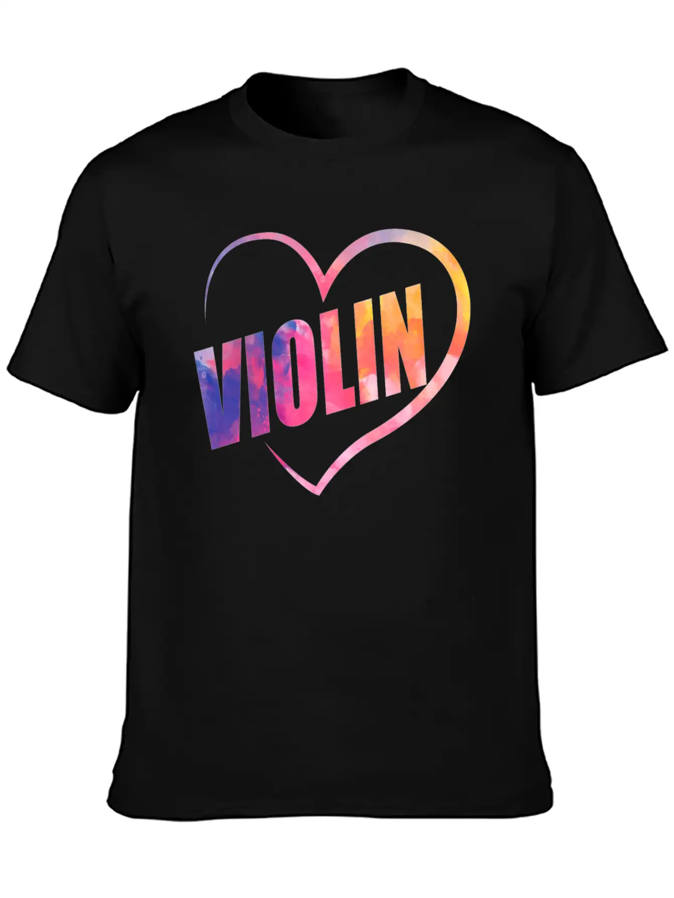 Violin Violinist Heart Watercolor Lightweight Cotton T-Shirt – Daily Comfort Graphic Shirt