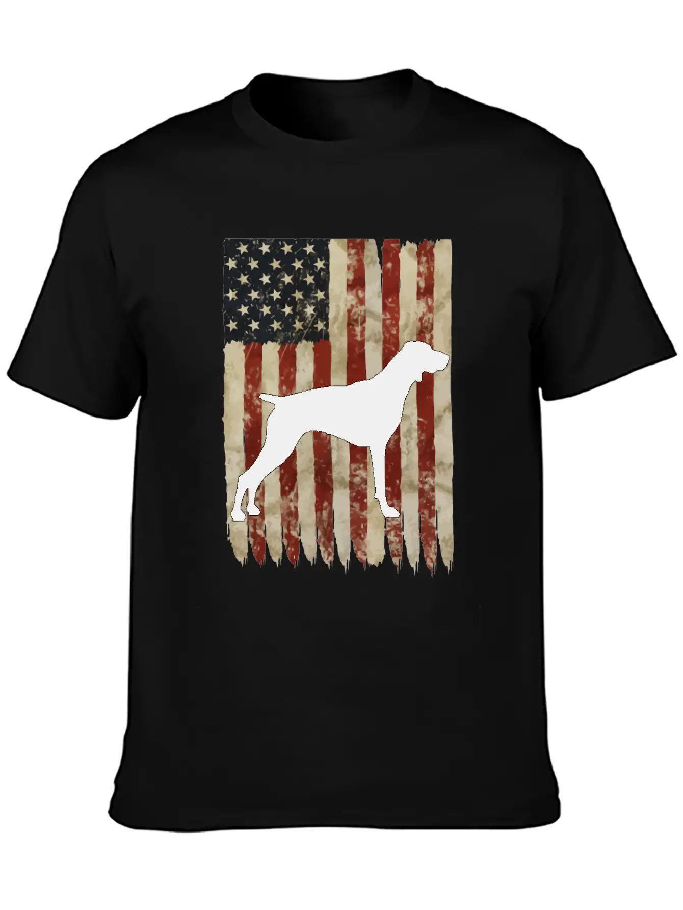 Vizsla Usa Flag Patriotic Dog Owner Gift Lightweight Cotton T-Shirt – Daily Comfort Graphic Shirt