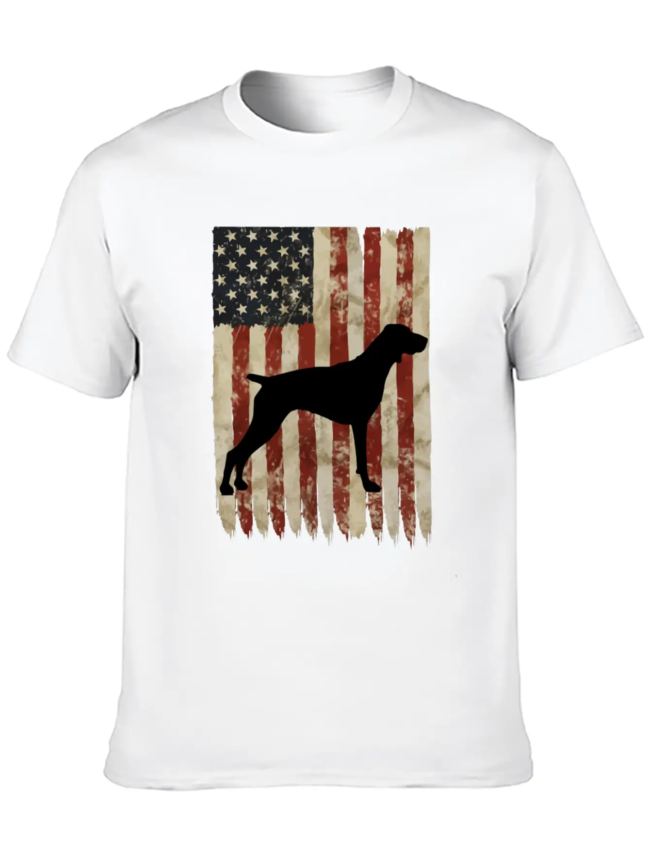 Vizsla Usa Flag Patriotic Dog Owner Gift Lightweight Cotton T-Shirt – Daily Comfort Graphic Shirt
