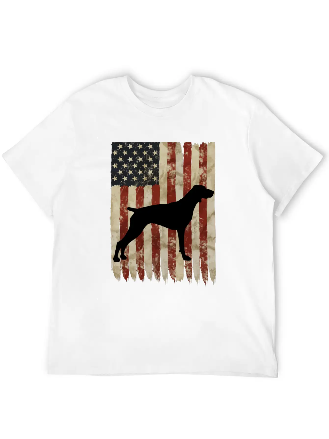 Vizsla Usa Flag Patriotic Dog Owner Gift Lightweight Cotton T-Shirt – Daily Comfort Graphic Shirt