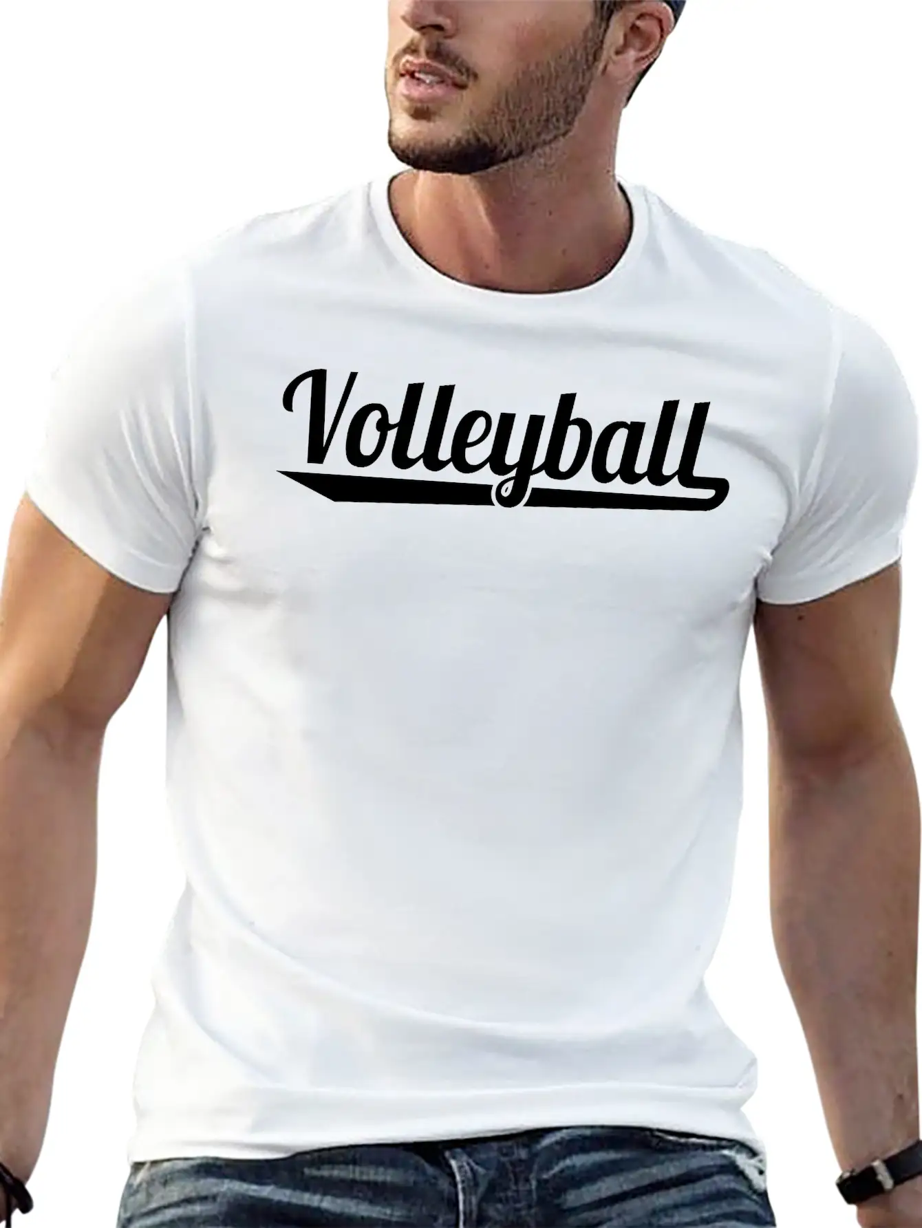 Volleyball Lightweight Cotton T-Shirt – Daily Comfort Graphic Shirt