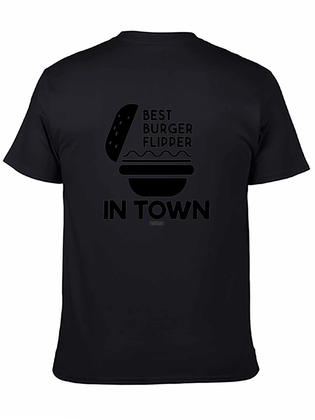 Best Burger Flipper in Town Black Graphic Tee