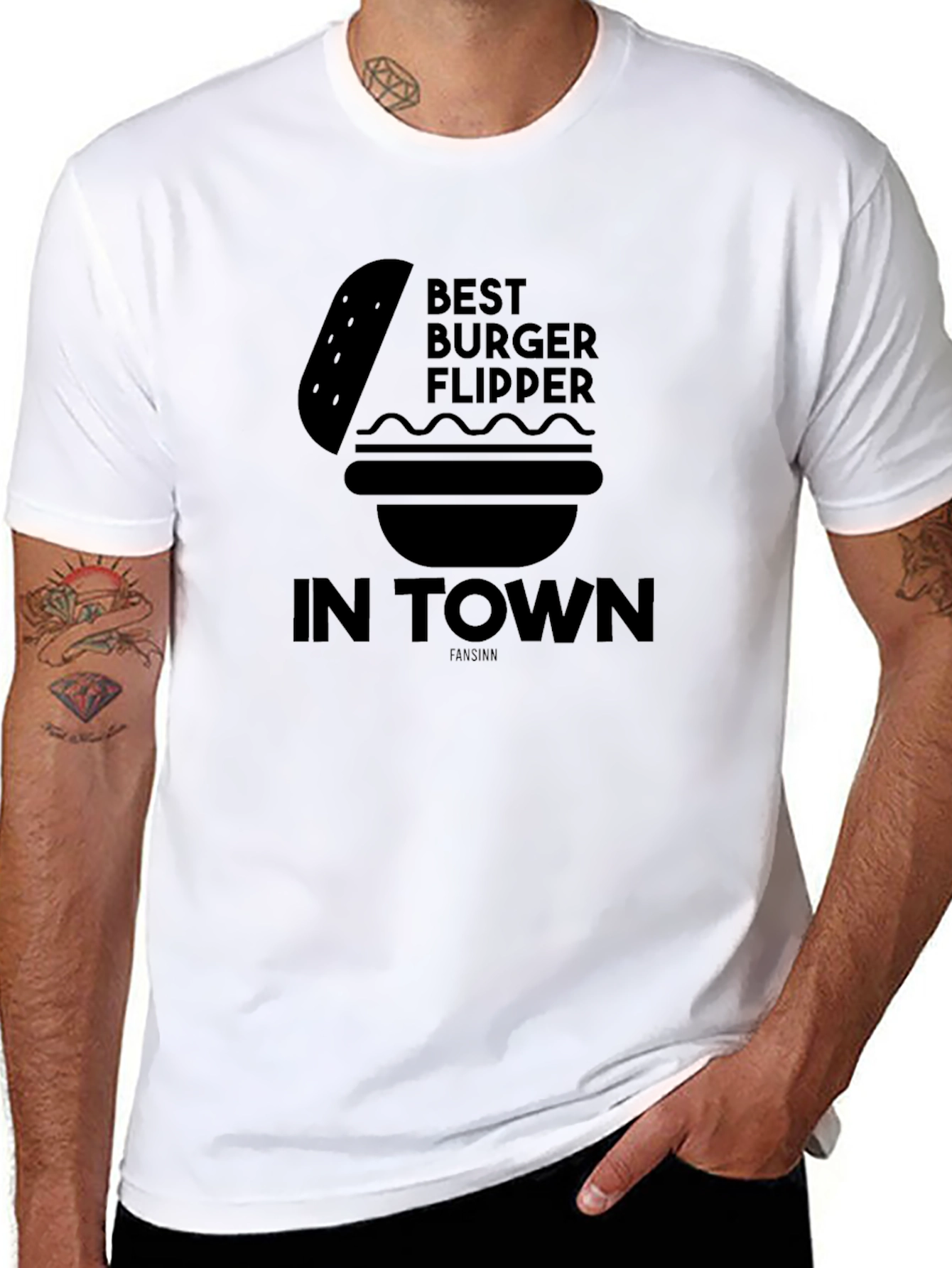 Best Burger Flipper in Town Black Graphic Tee