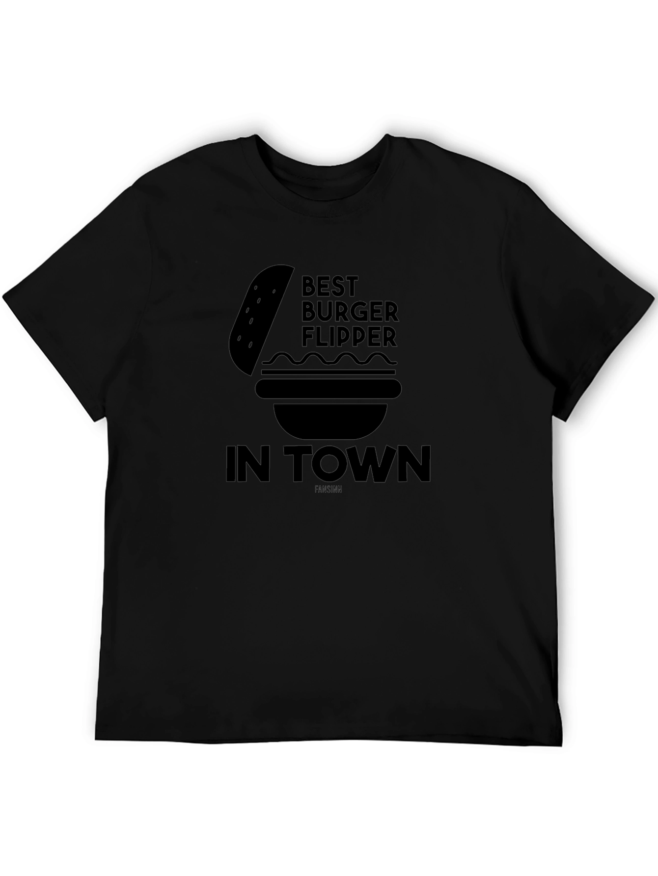 Best Burger Flipper in Town Black Graphic Tee