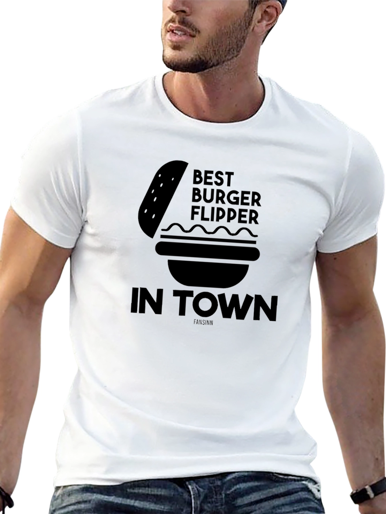 Best Burger Flipper in Town Black Graphic Tee