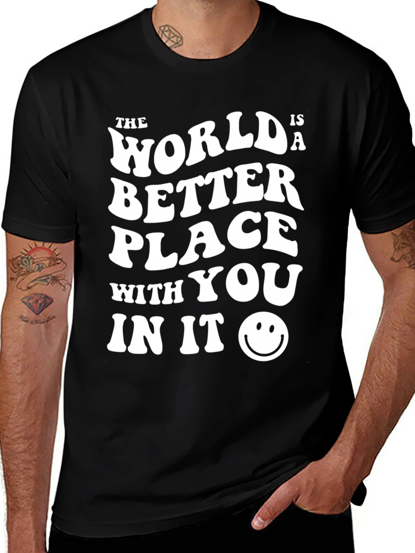 World Better With You Black Graphic Tee
