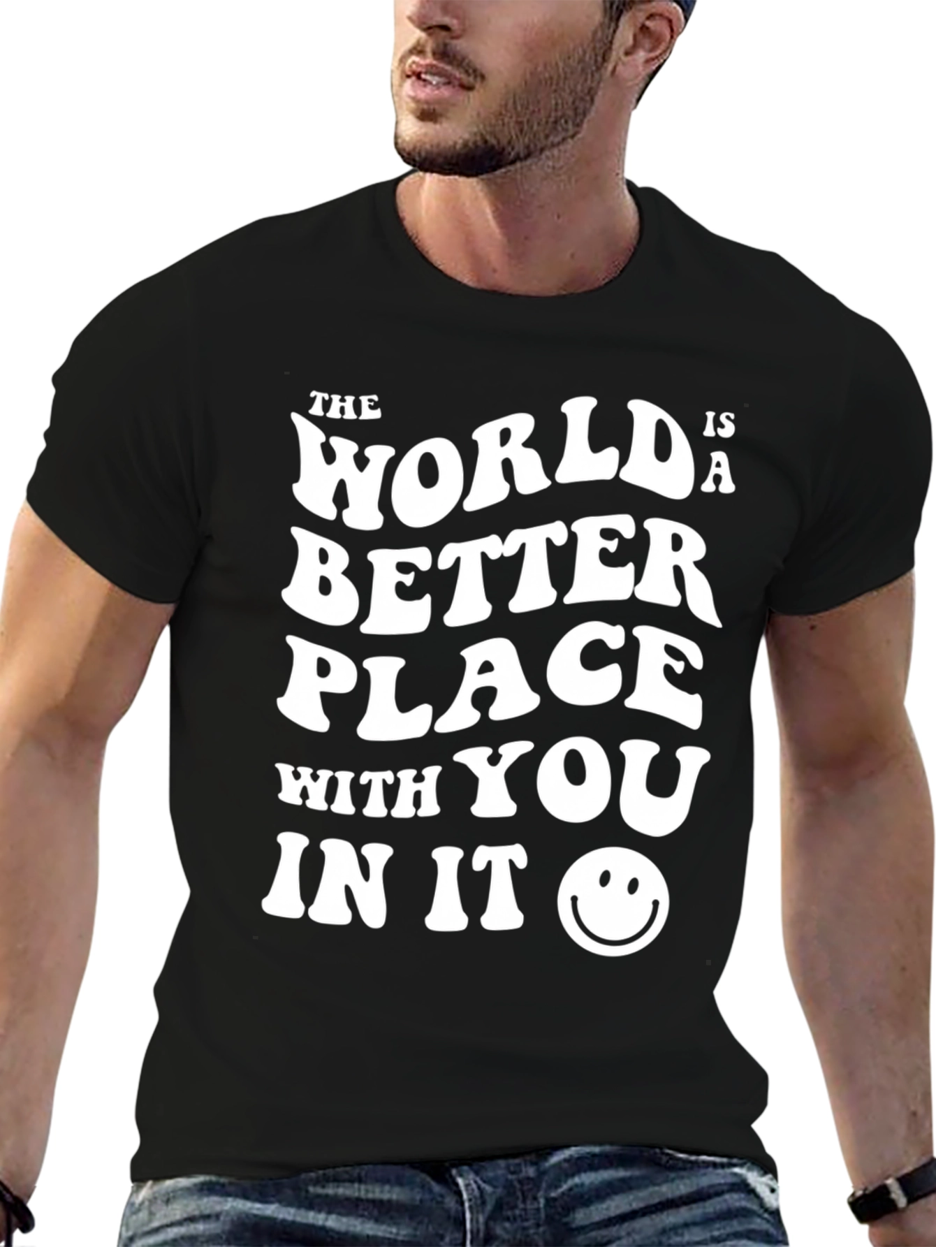 World Better With You Black Graphic Tee