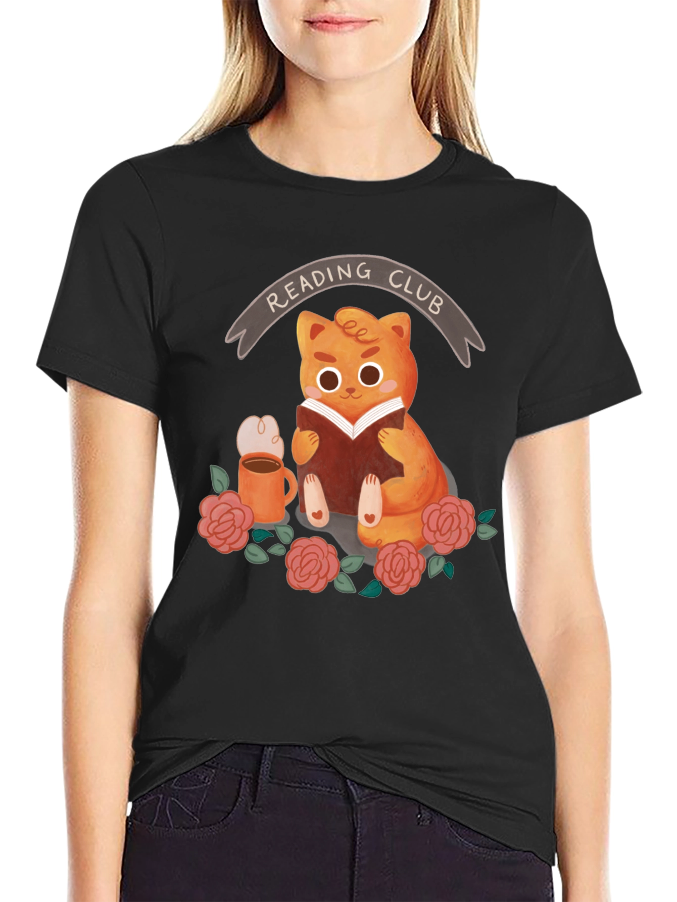 Reading Club Cat T-Shirt