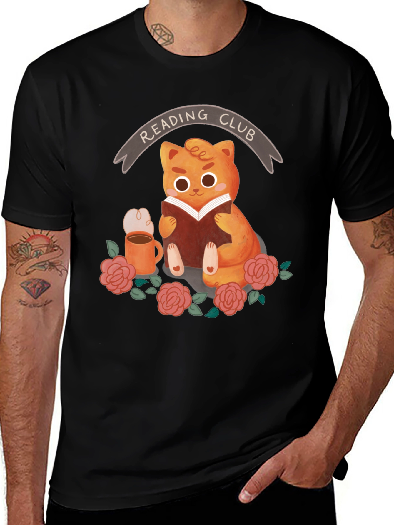 Reading Club Cat T-Shirt