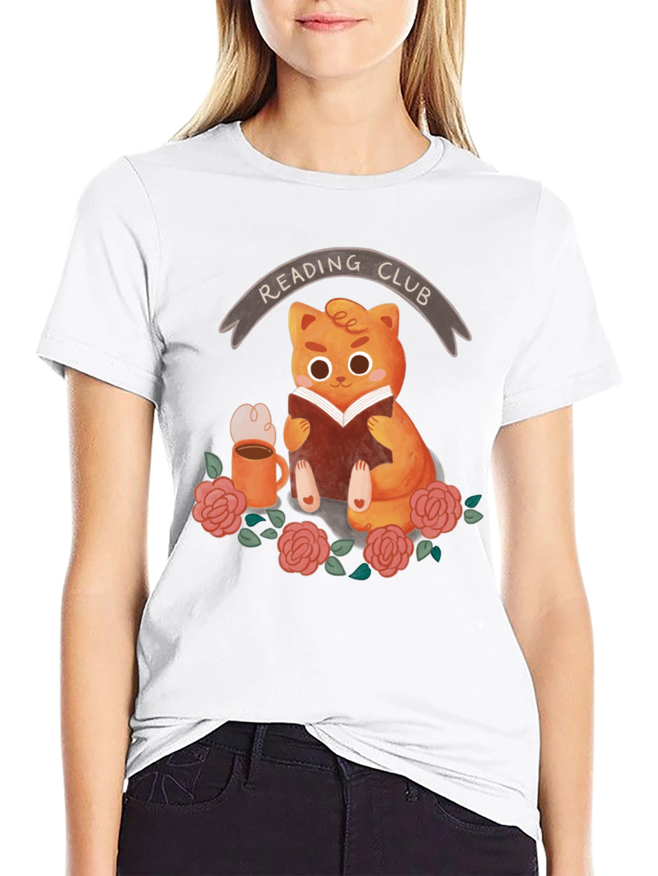 Reading Club Cat T-Shirt