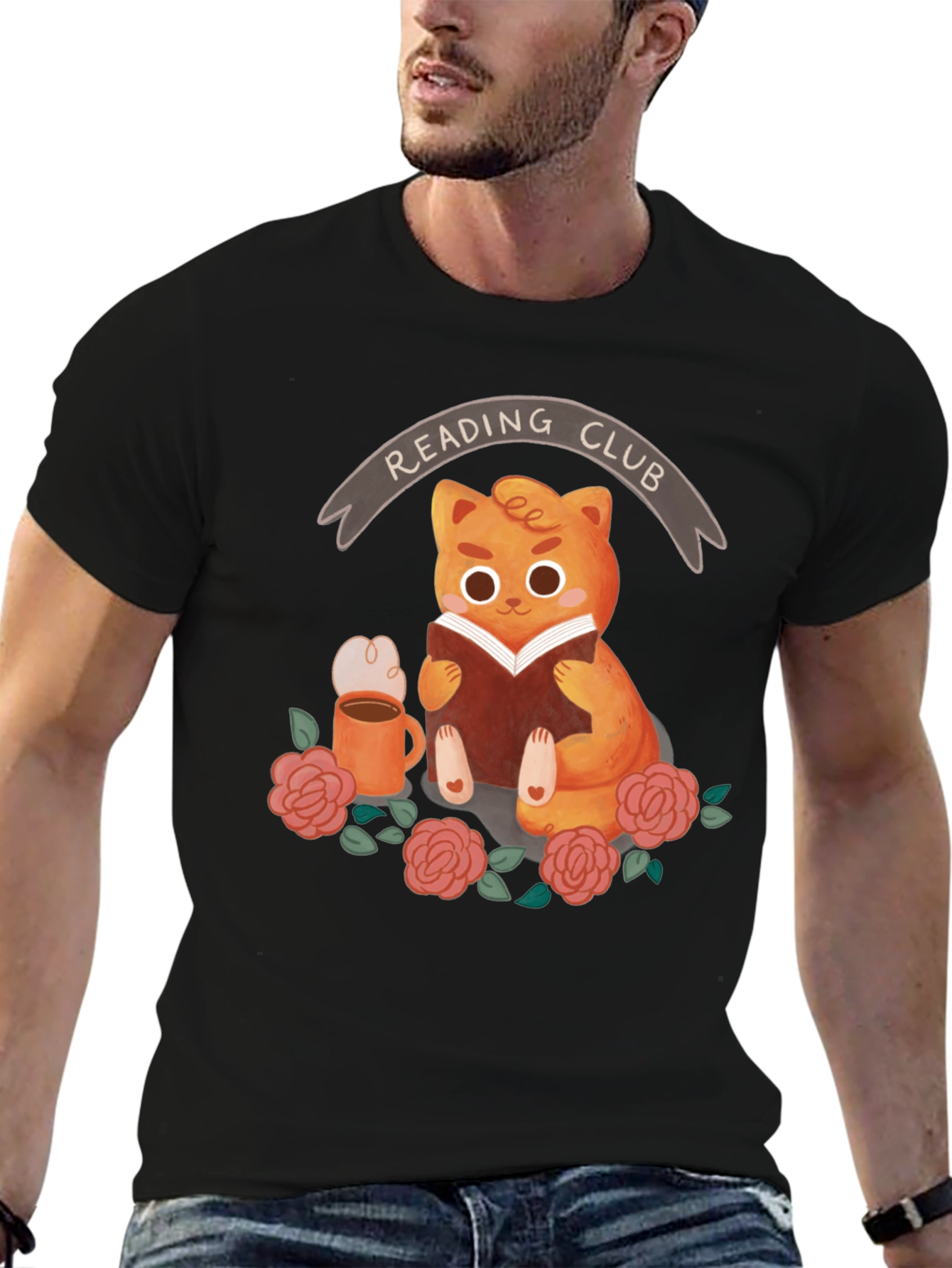 Reading Club Cat T-Shirt