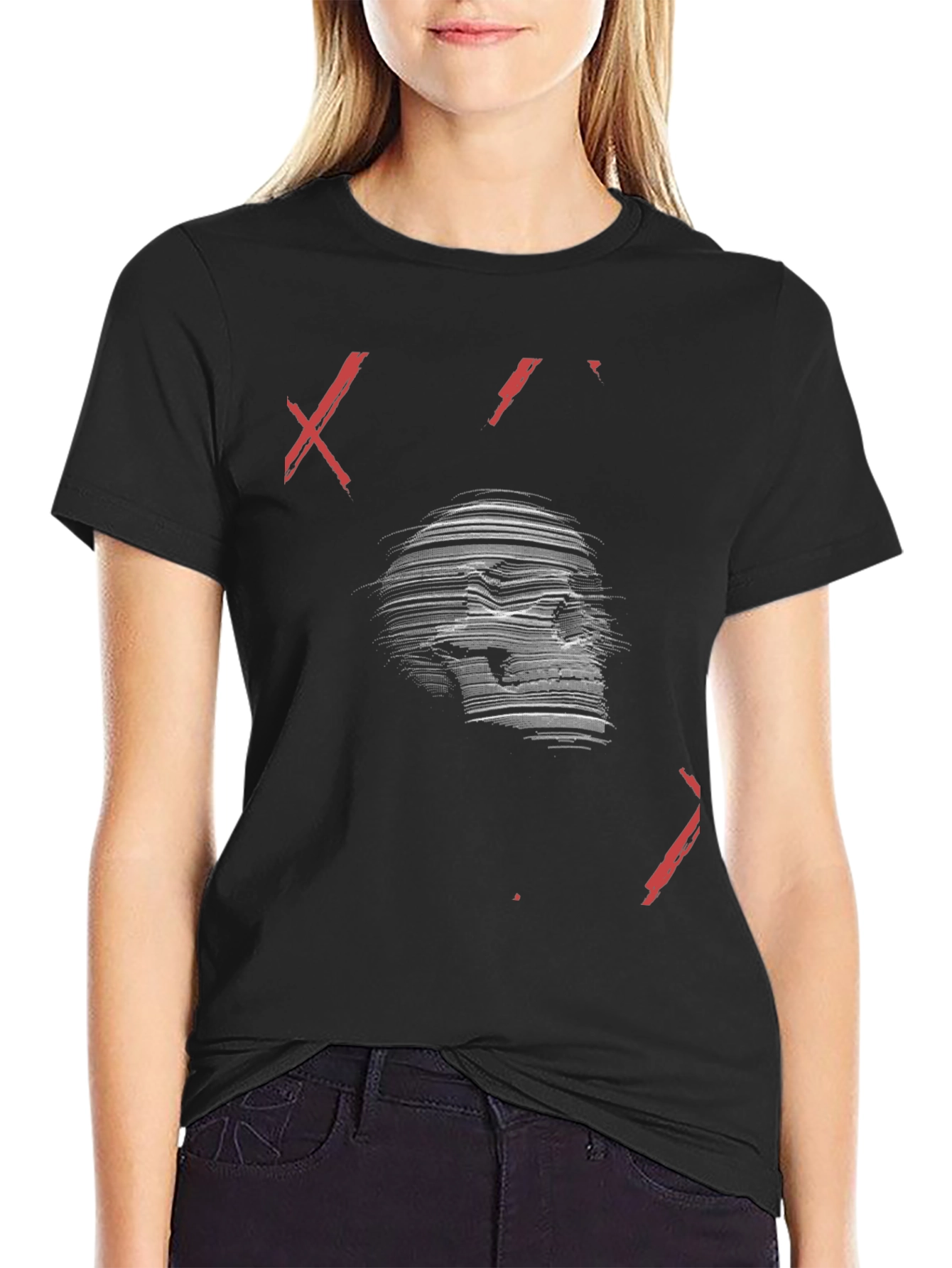 Skull Graphic Print Mens Black T-Shirt