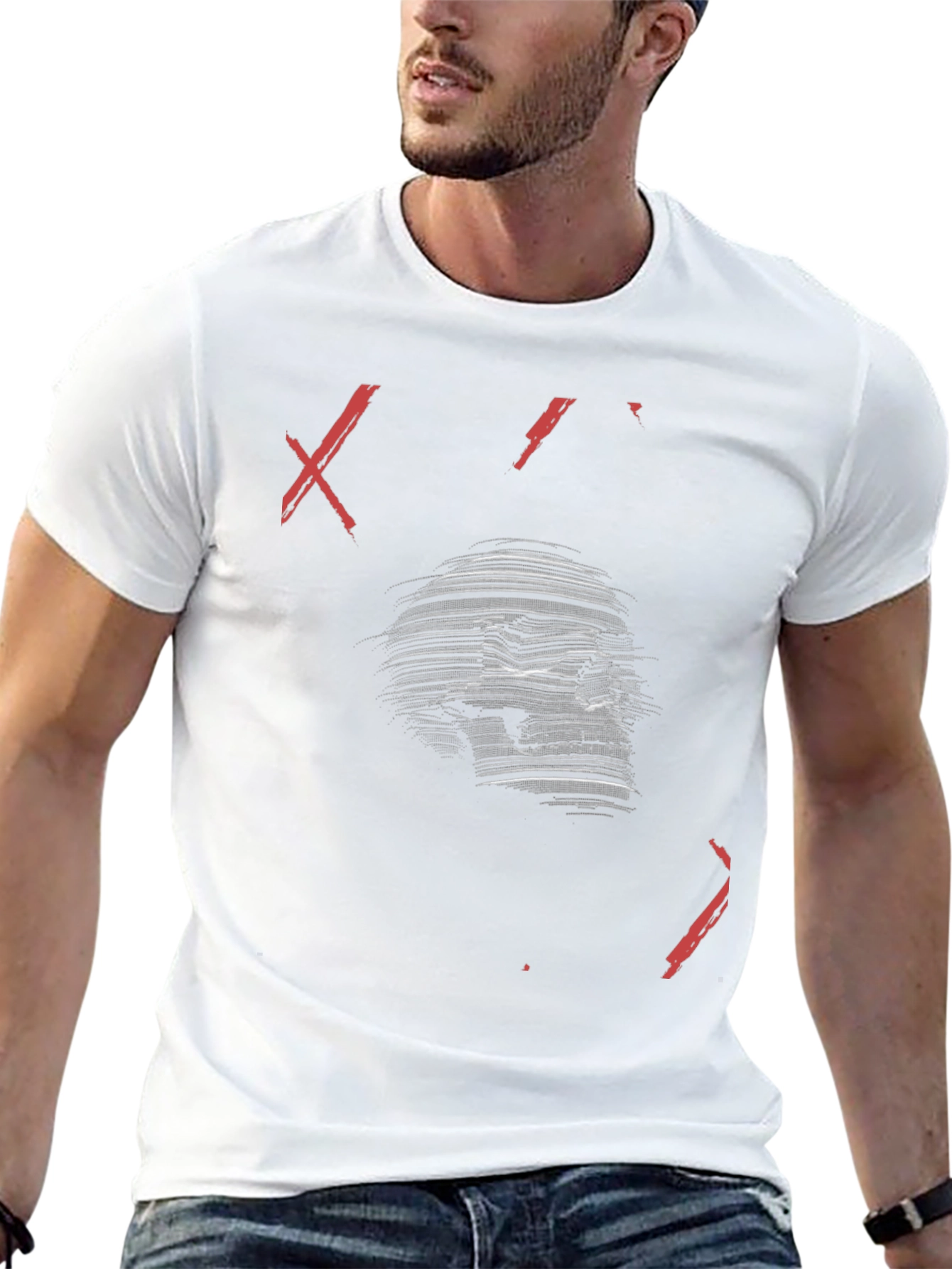 Skull Graphic Print Mens Black T-Shirt