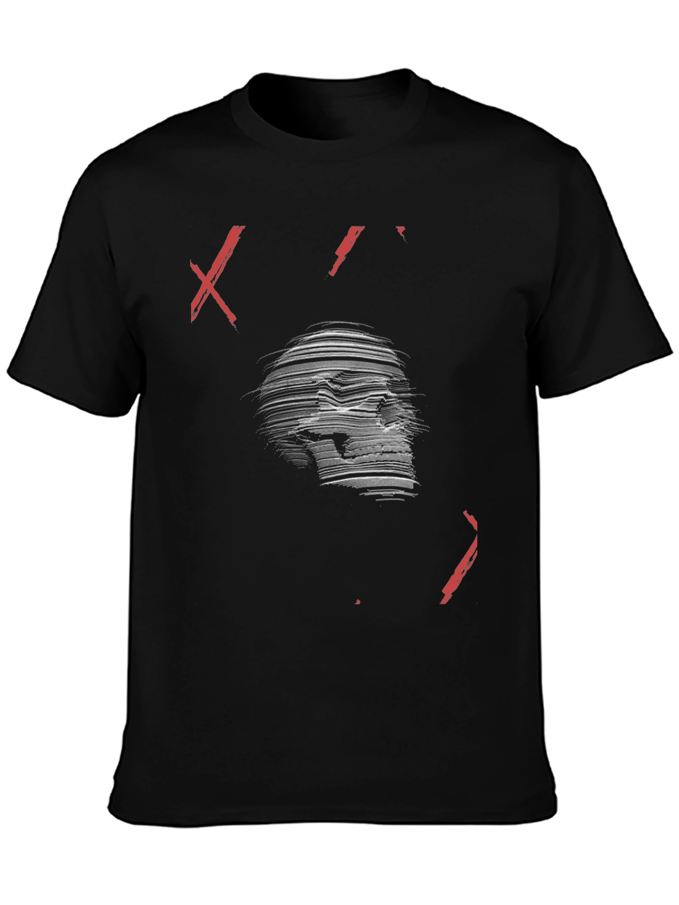Skull Graphic Print Mens Black T-Shirt