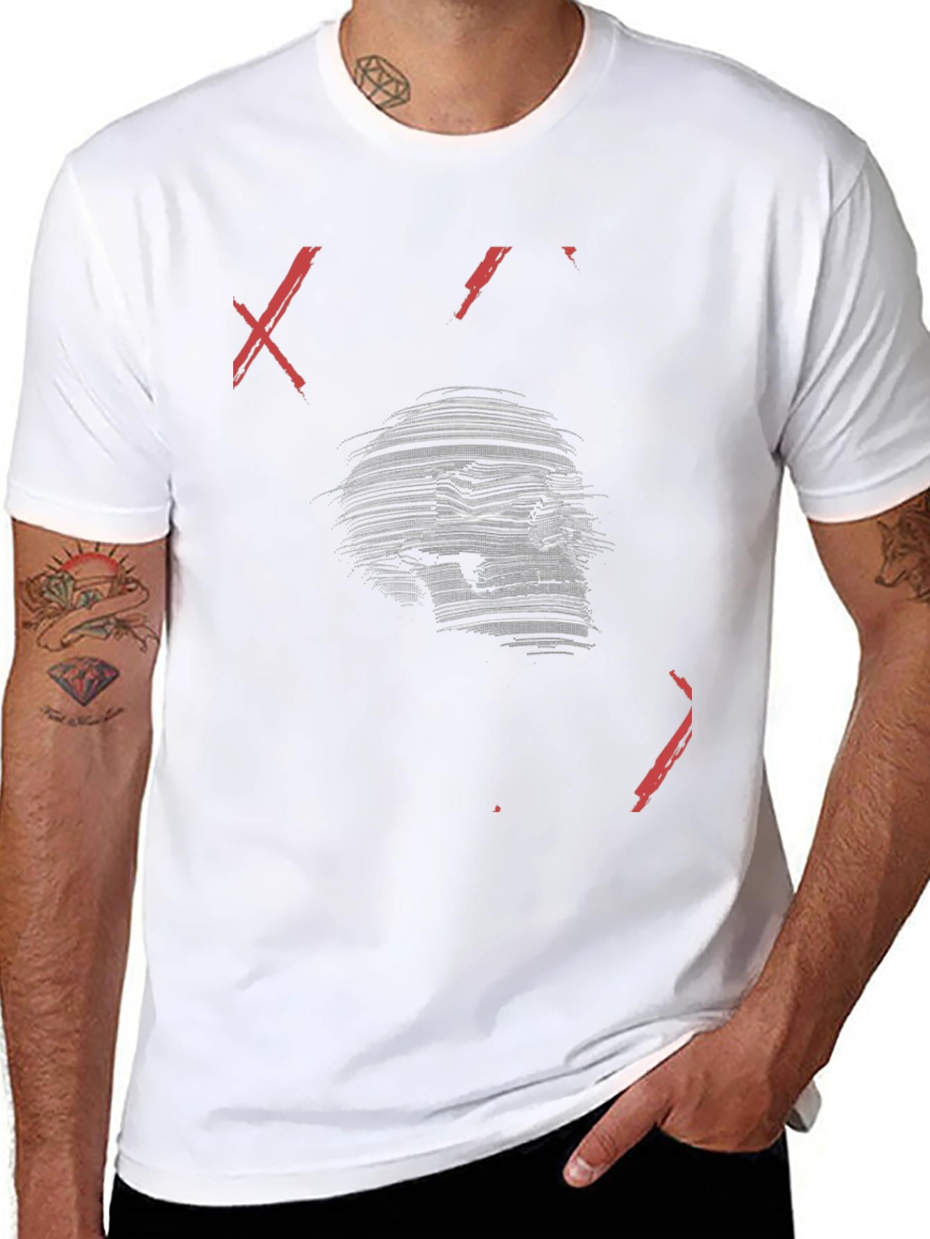 Skull Graphic Print Mens Black T-Shirt