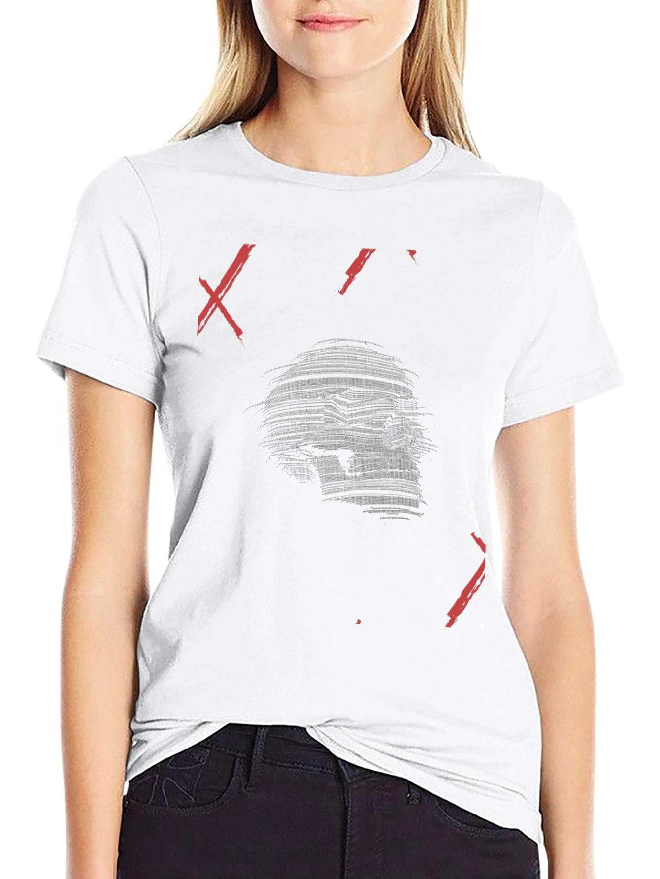 Skull Graphic Print Mens Black T-Shirt