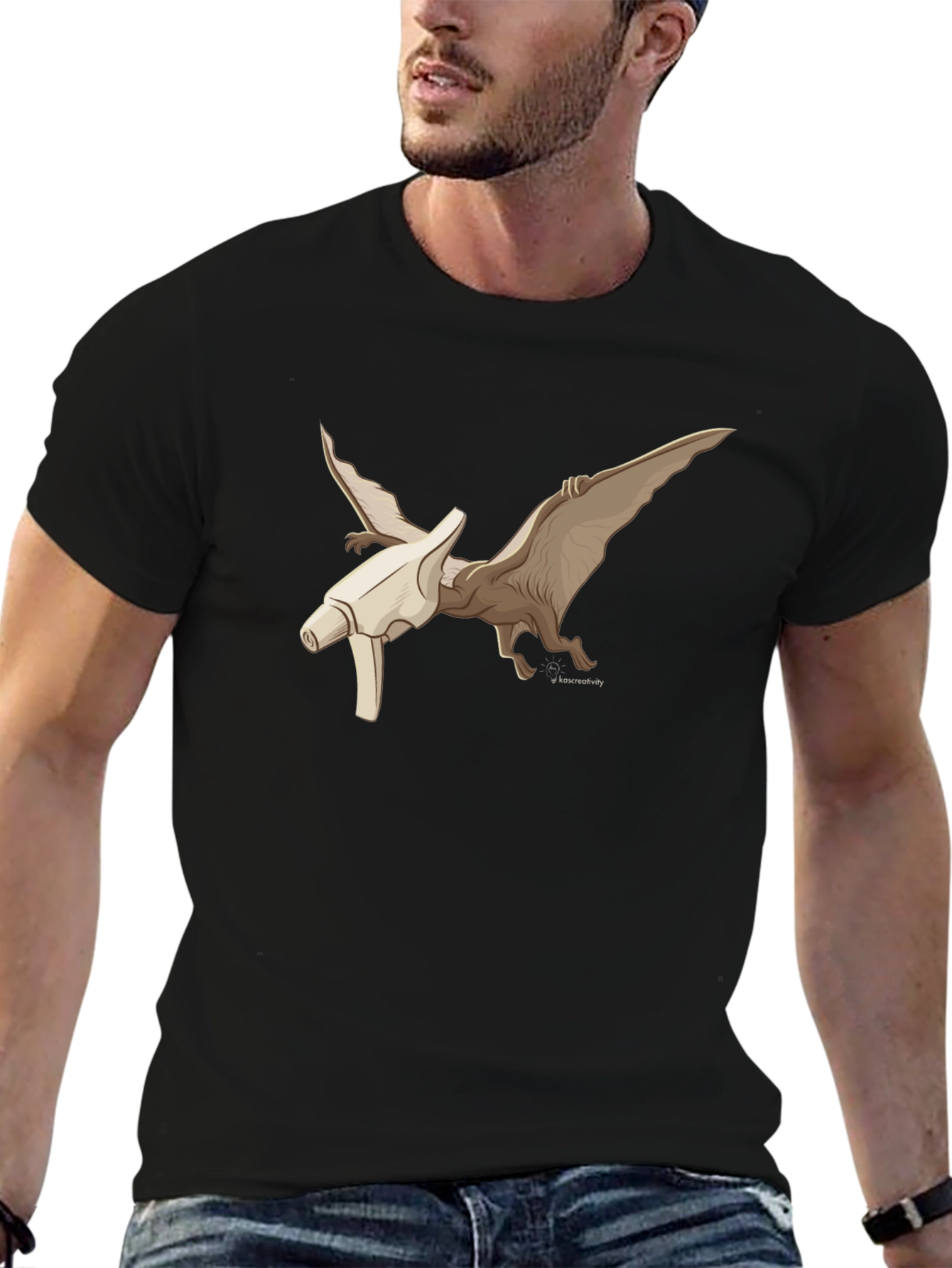 Pterodactyl Bone T-Shirt - Black Graphic Tee