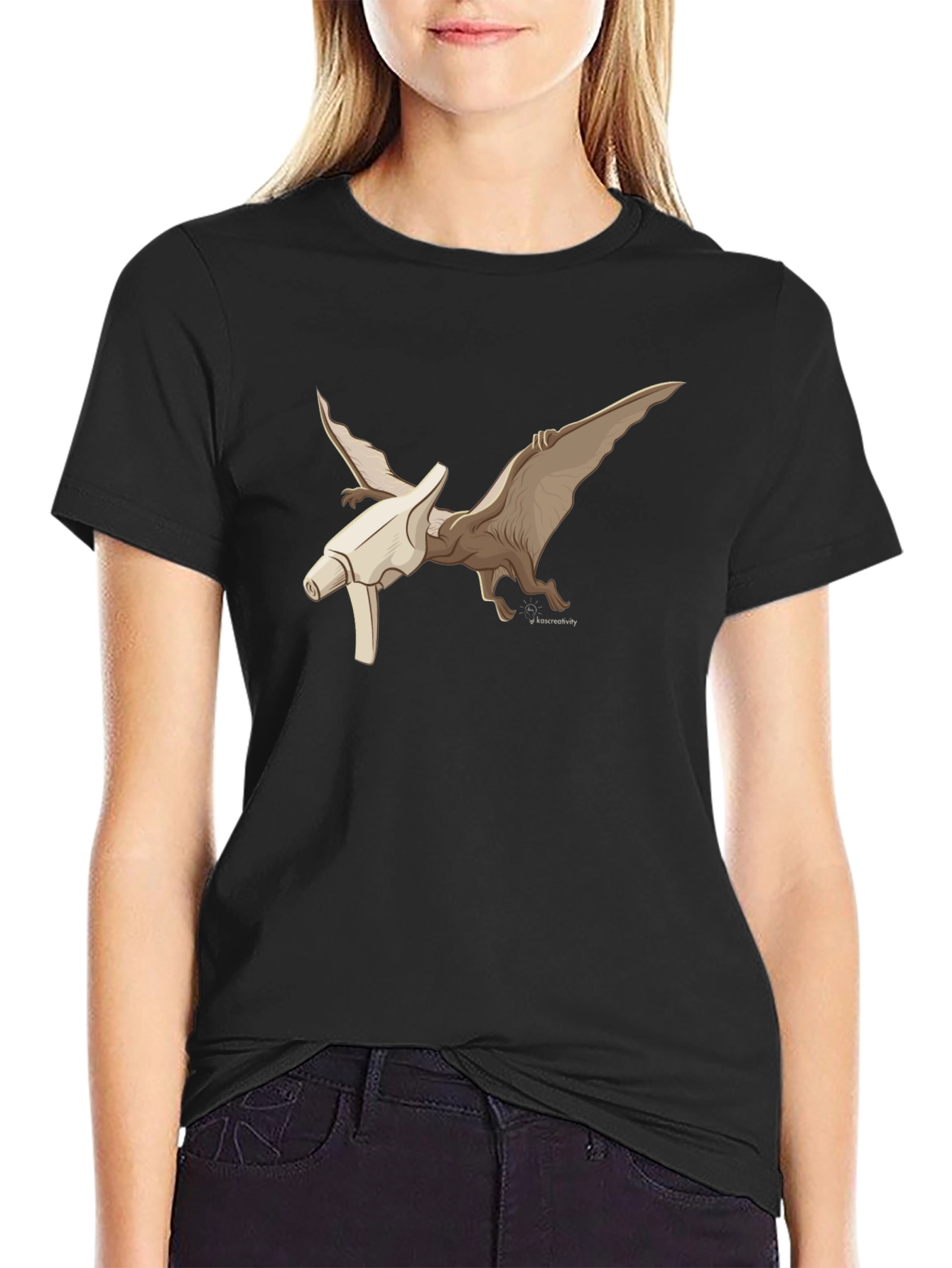 Pterodactyl Bone T-Shirt - Black Graphic Tee