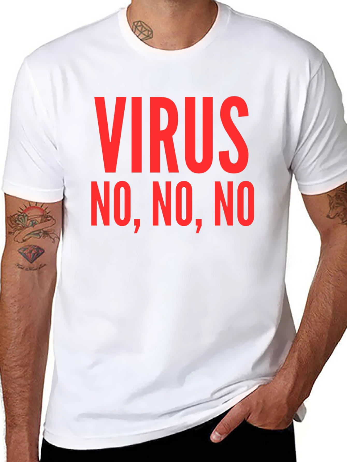 Virus No No No Graphic Tee - Black