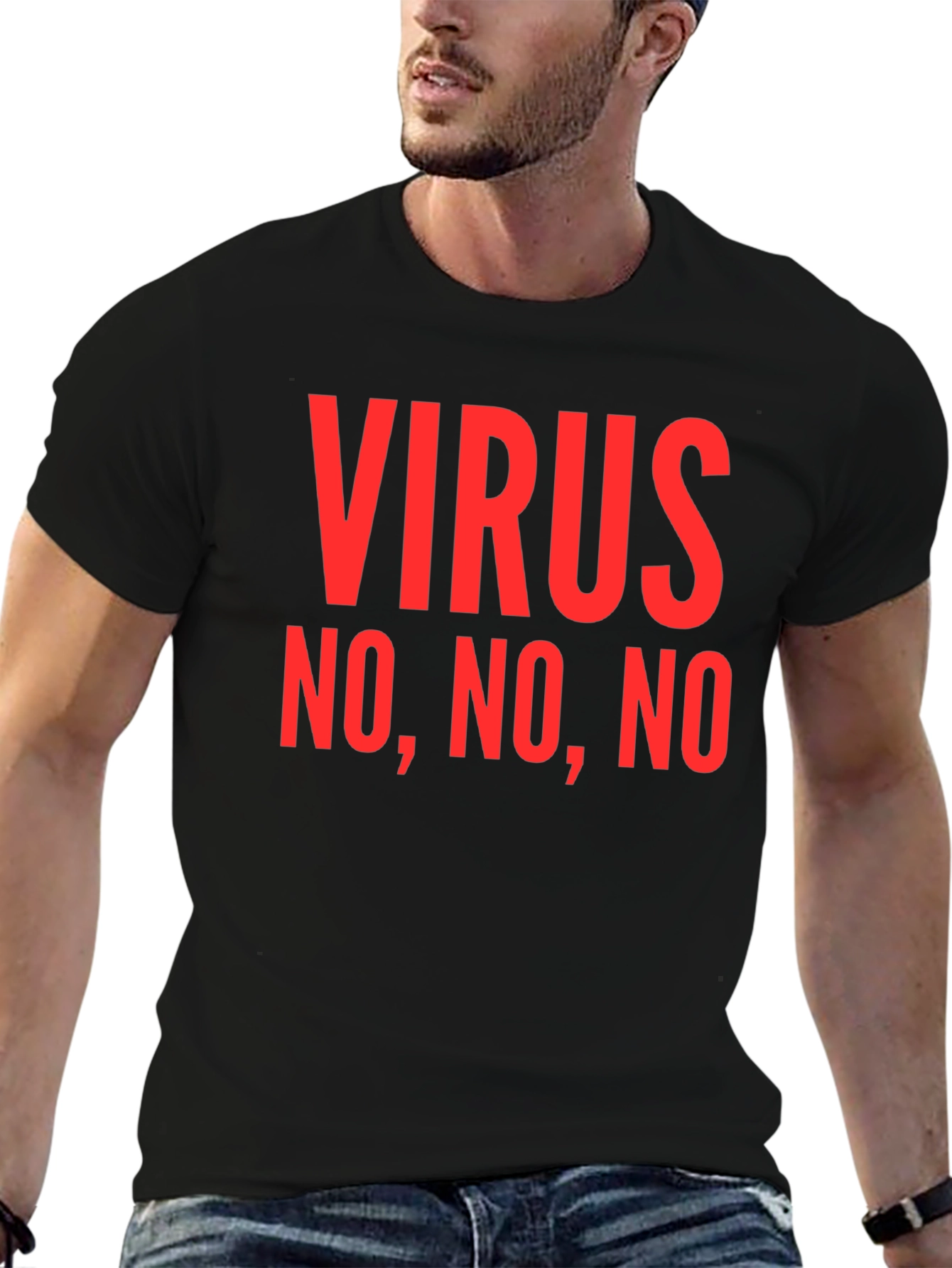 Virus No No No Graphic Tee - Black