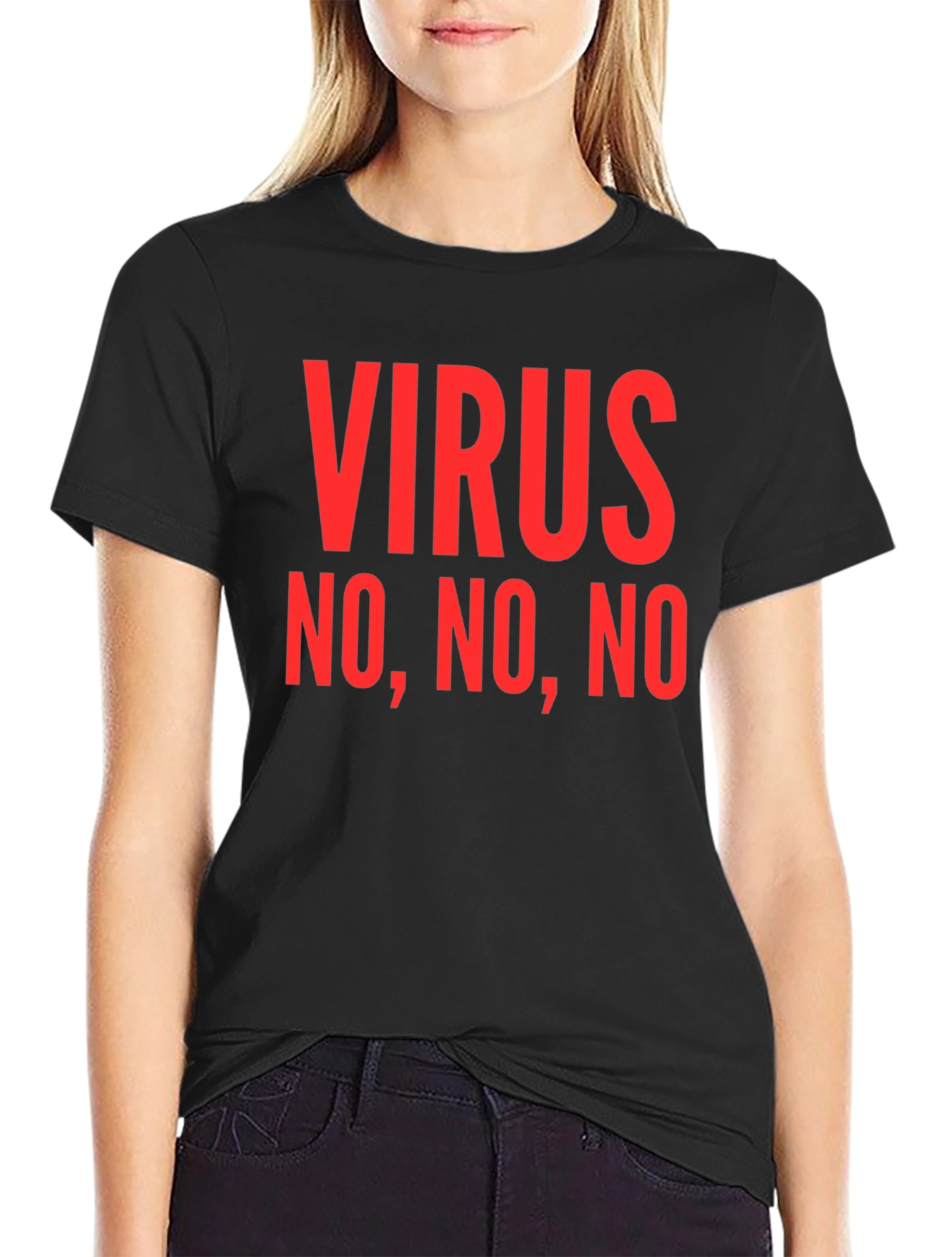 Virus No No No Graphic Tee - Black