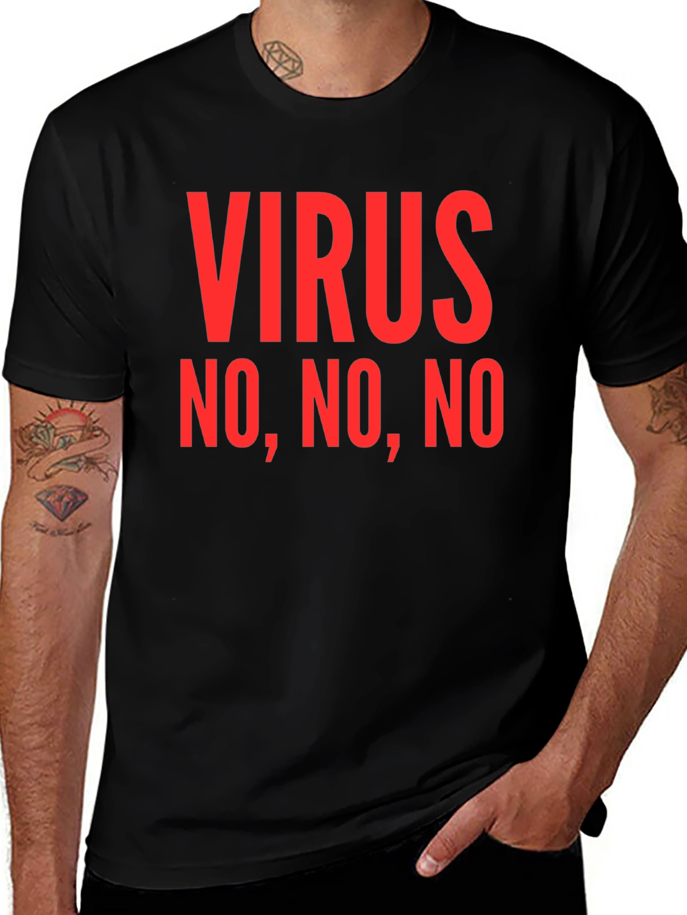 Virus No No No Graphic Tee - Black
