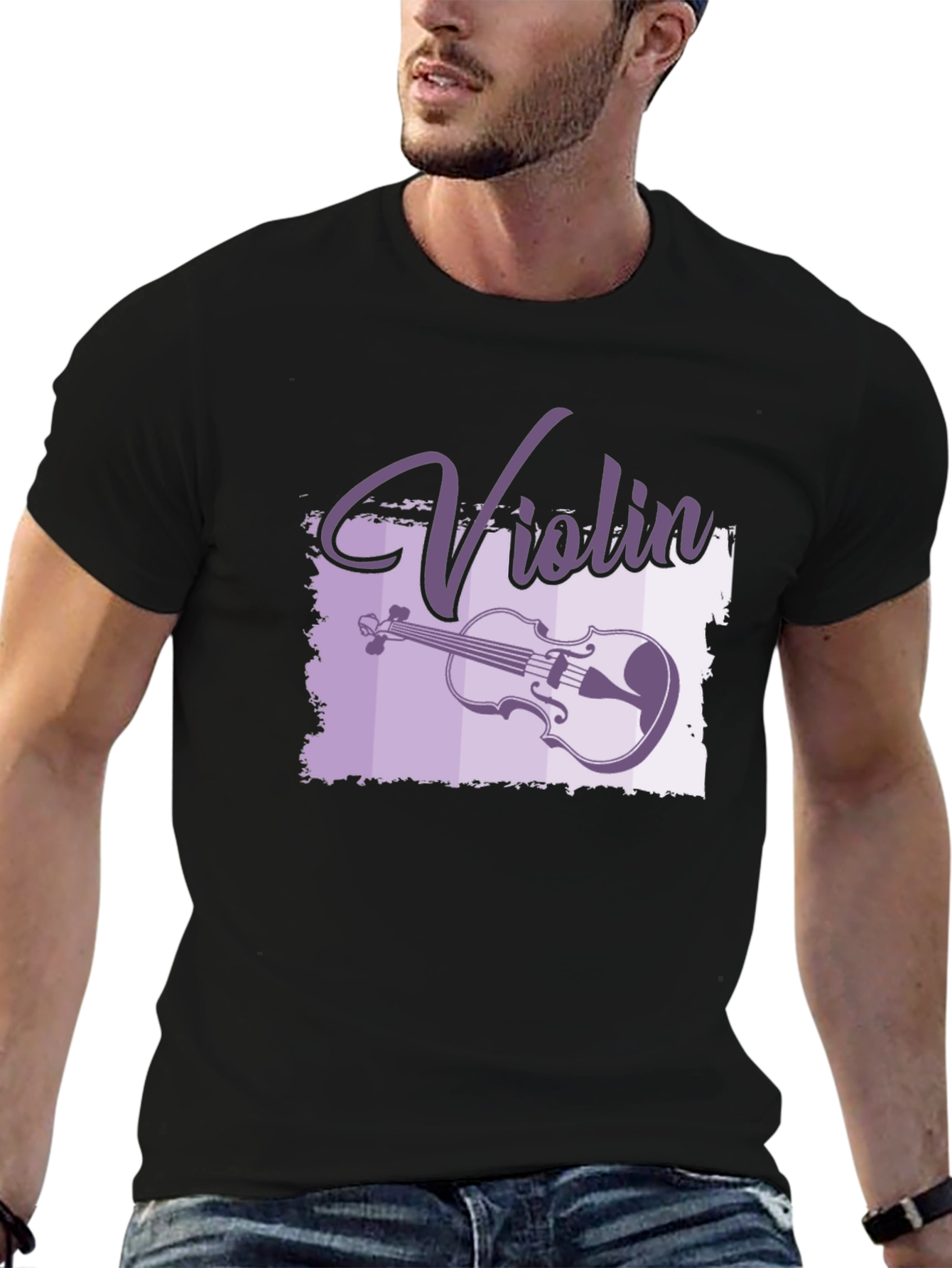 Violin Graphic Black T-Shirt