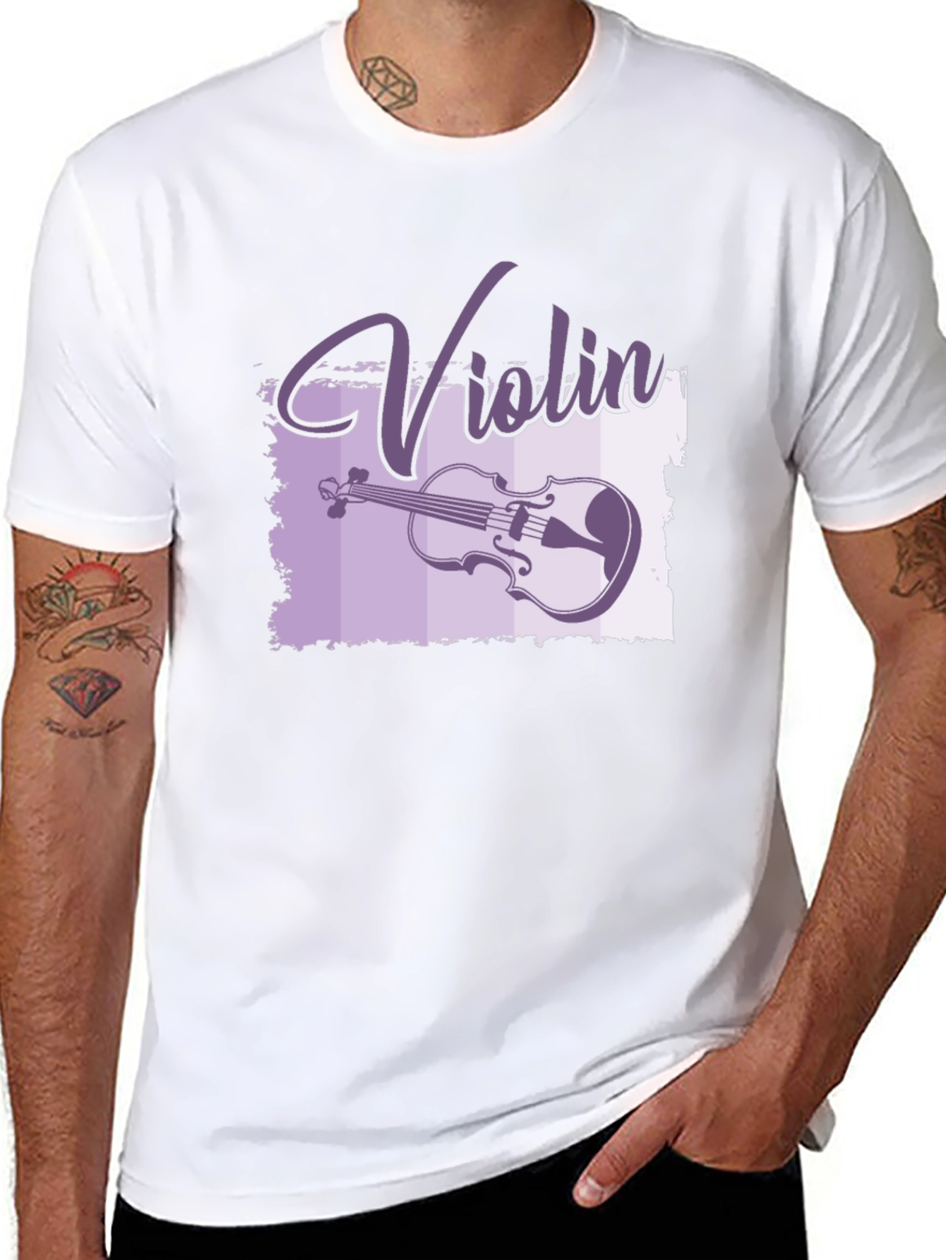 Violin Graphic Black T-Shirt