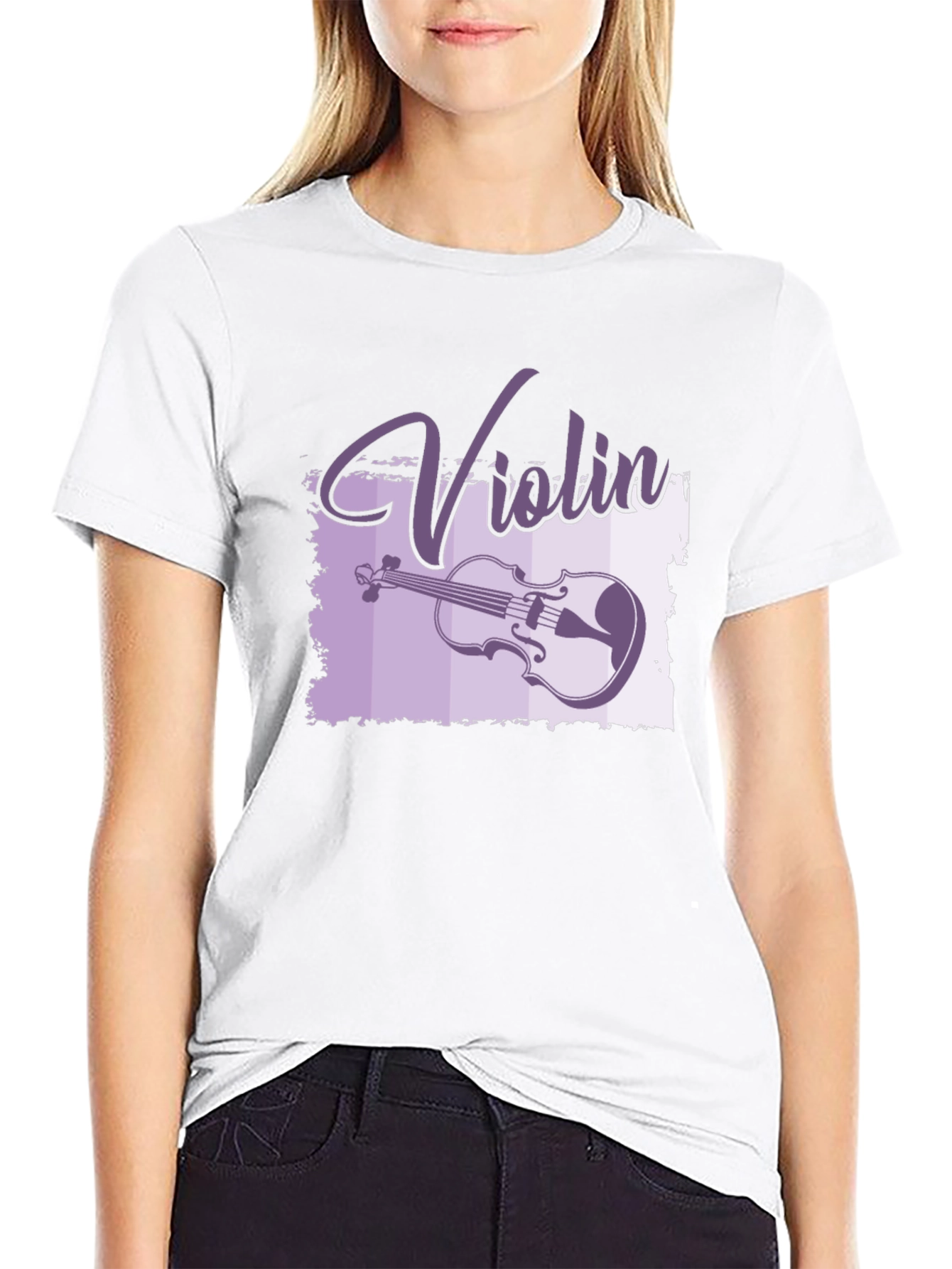 Violin Graphic Black T-Shirt