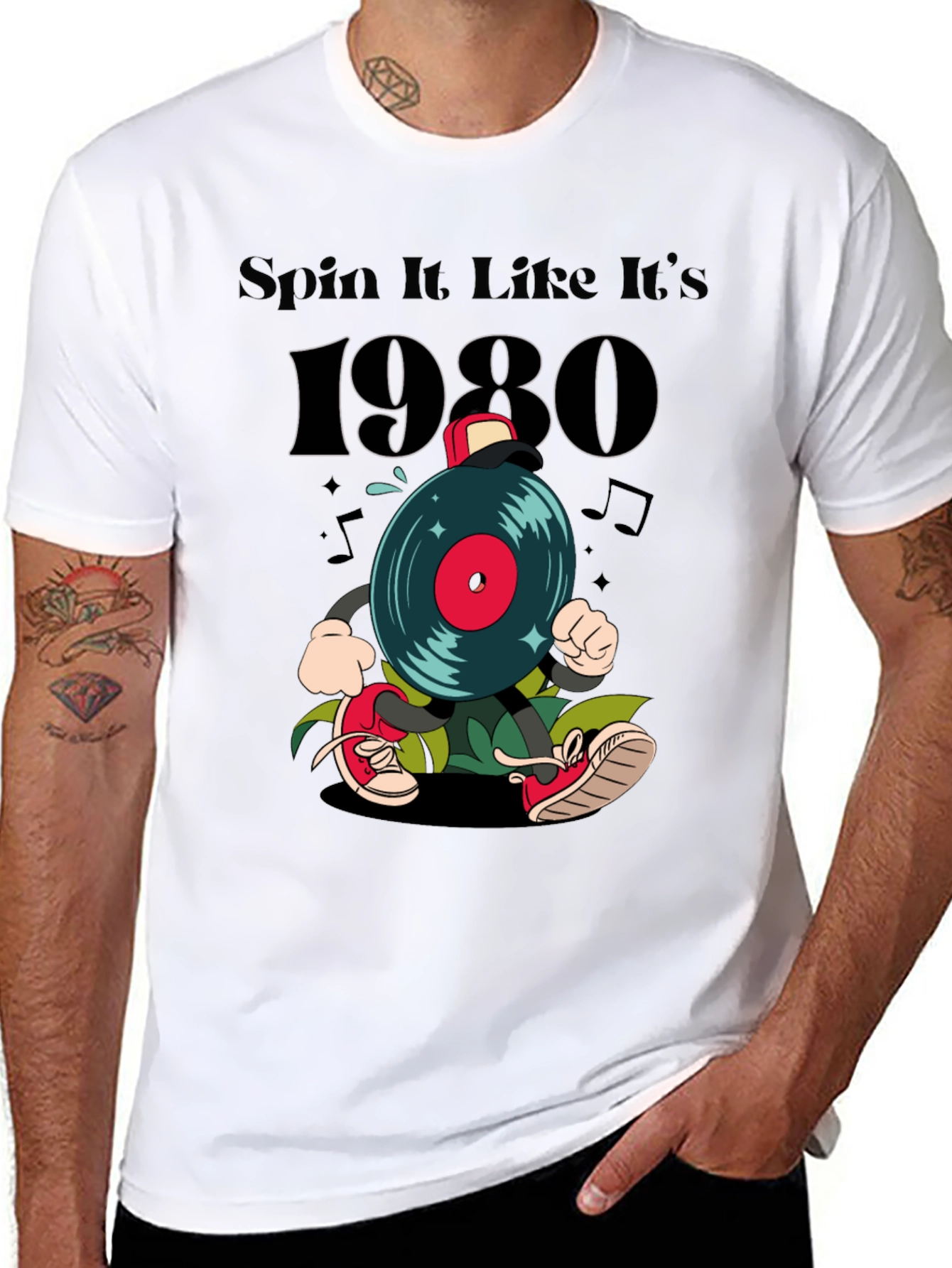 Spin It Like Its 1980s Black T-Shirt