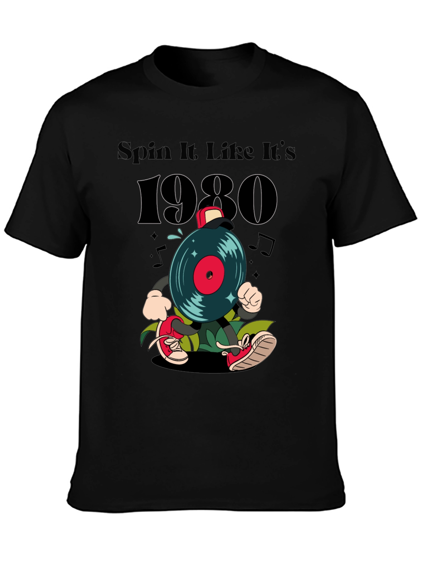 Spin It Like Its 1980s Black T-Shirt