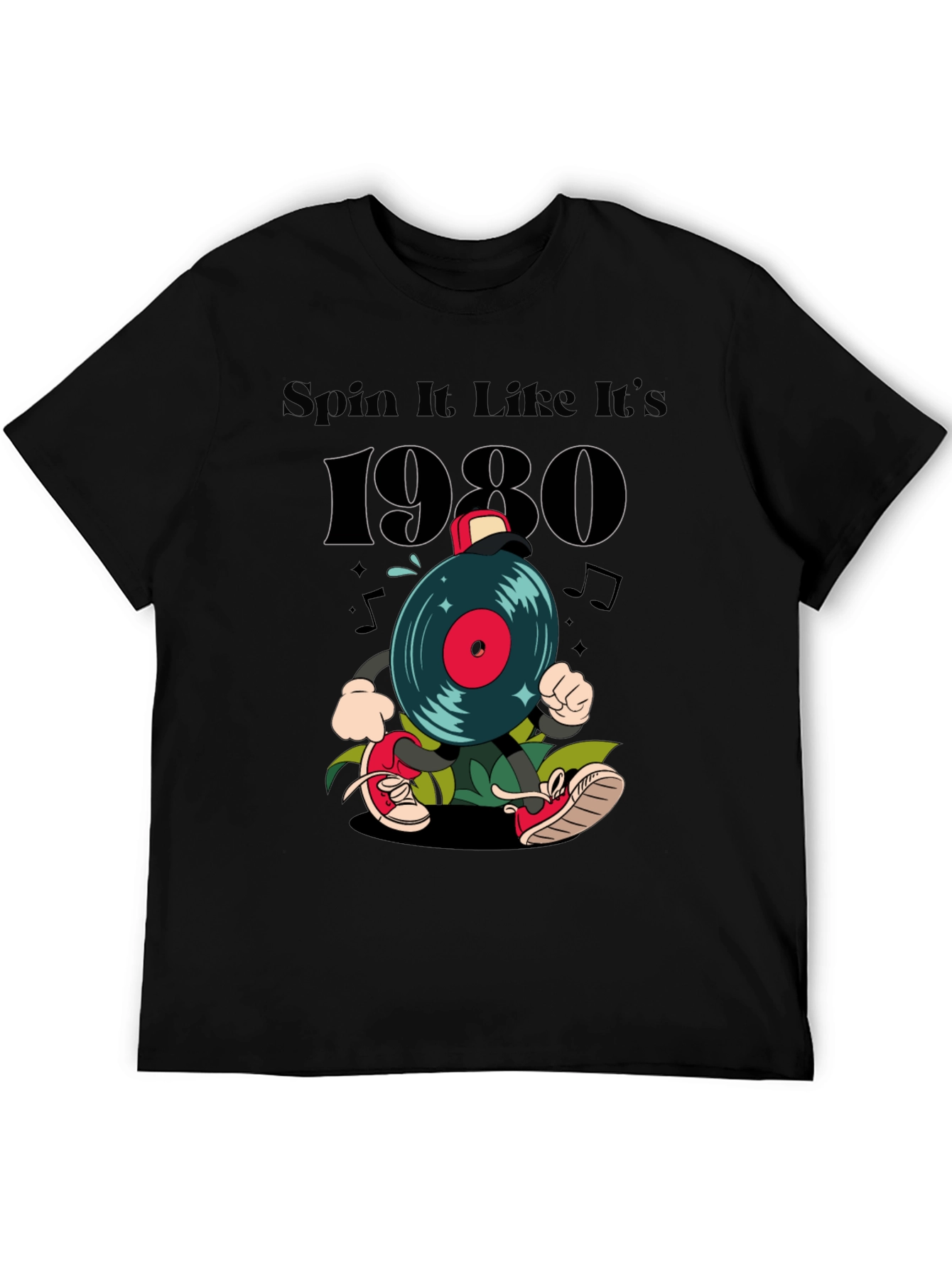 Spin It Like Its 1980s Black T-Shirt