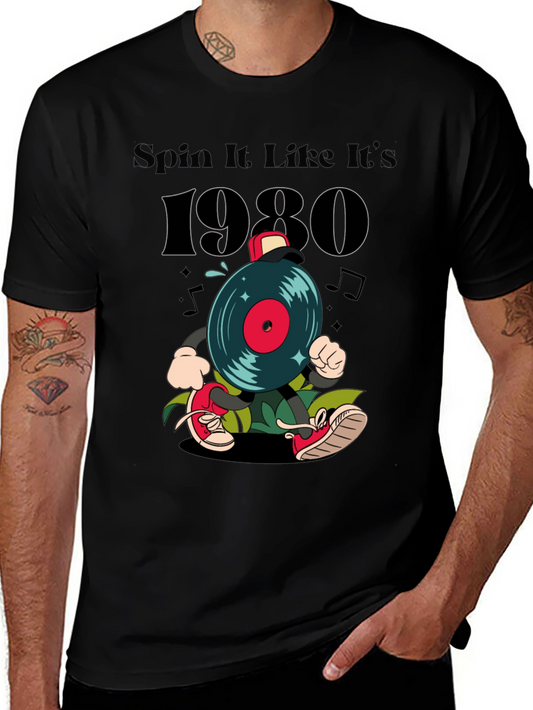 Spin It Like Its 1980s Black T-Shirt